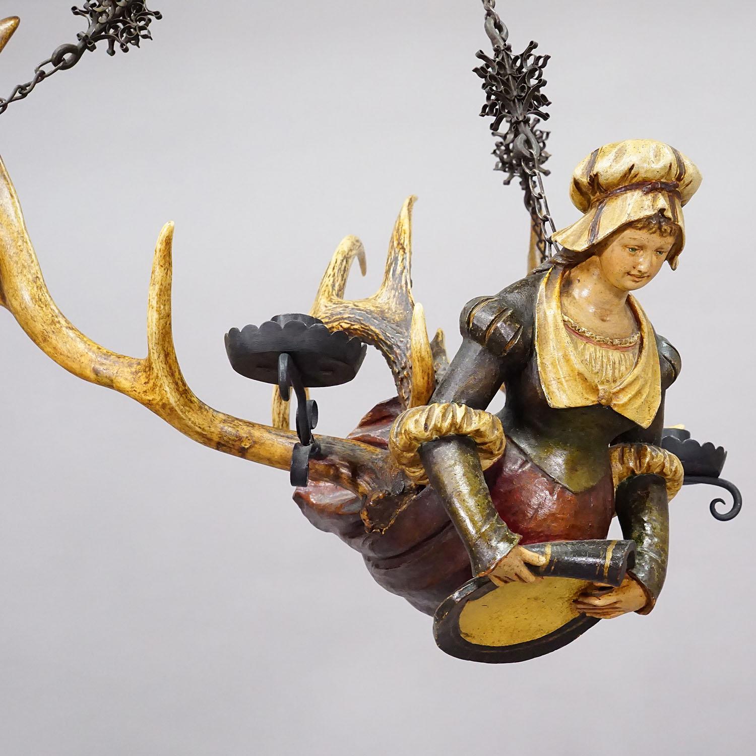 Rustic Antique Lusterweibchen of a Medieval Noble Lady ca. 1880s For Sale