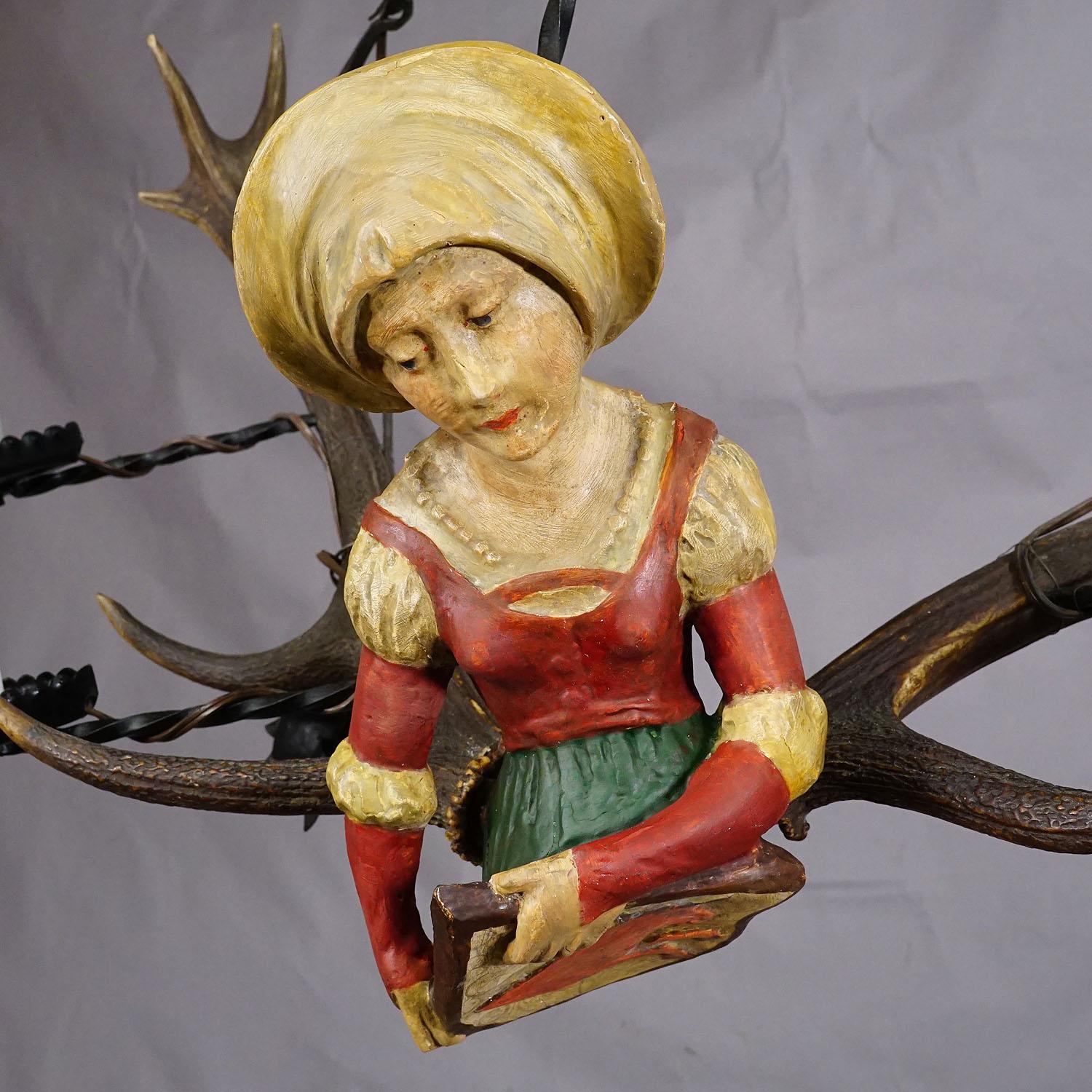 19th Century Antique Lusterweibchen of a Medieval Noble Lady ca. 1880s For Sale