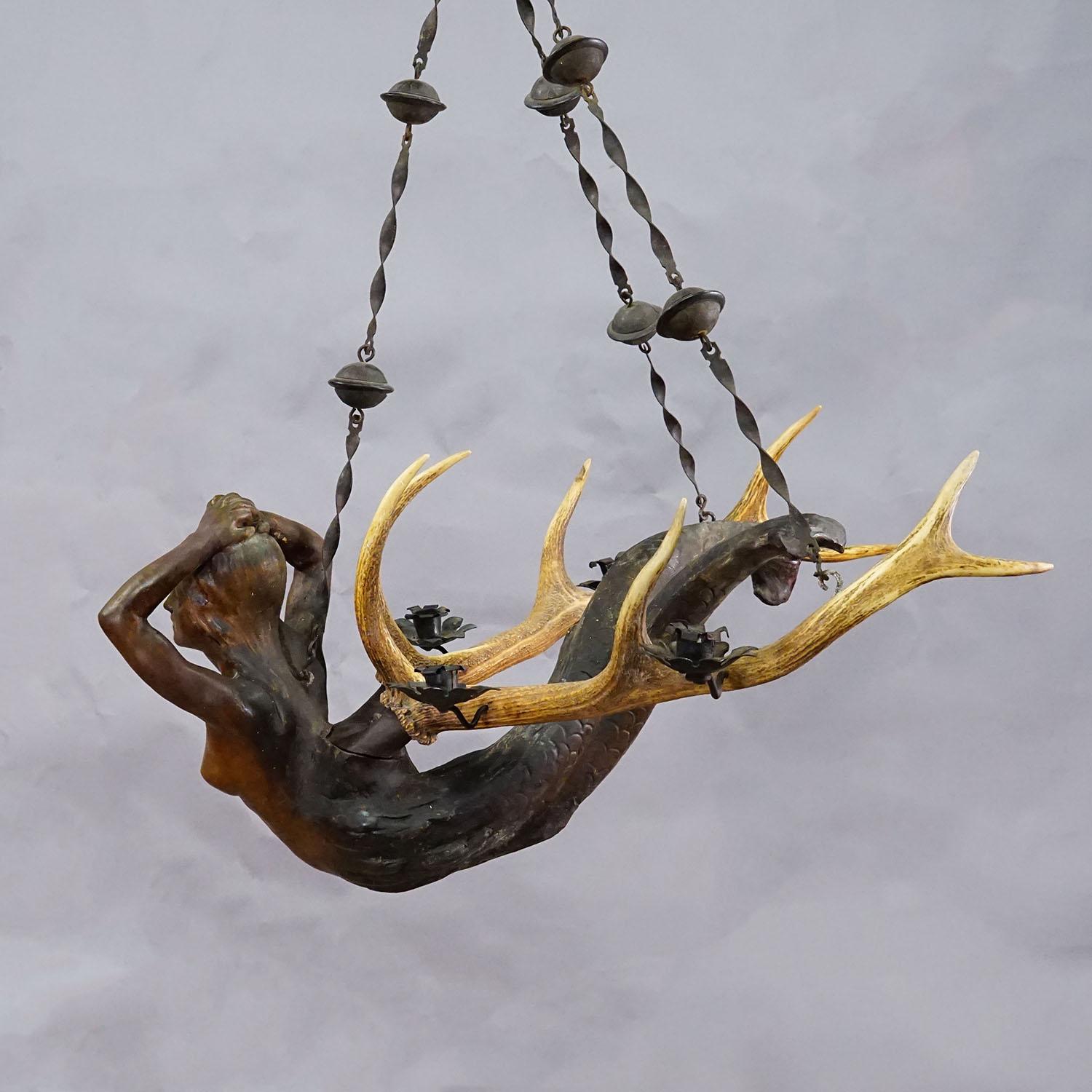 Antikes Lusterweibchen einer Meerjungfrau ca. 1880 (Spätes 19. Jahrhundert) im Angebot