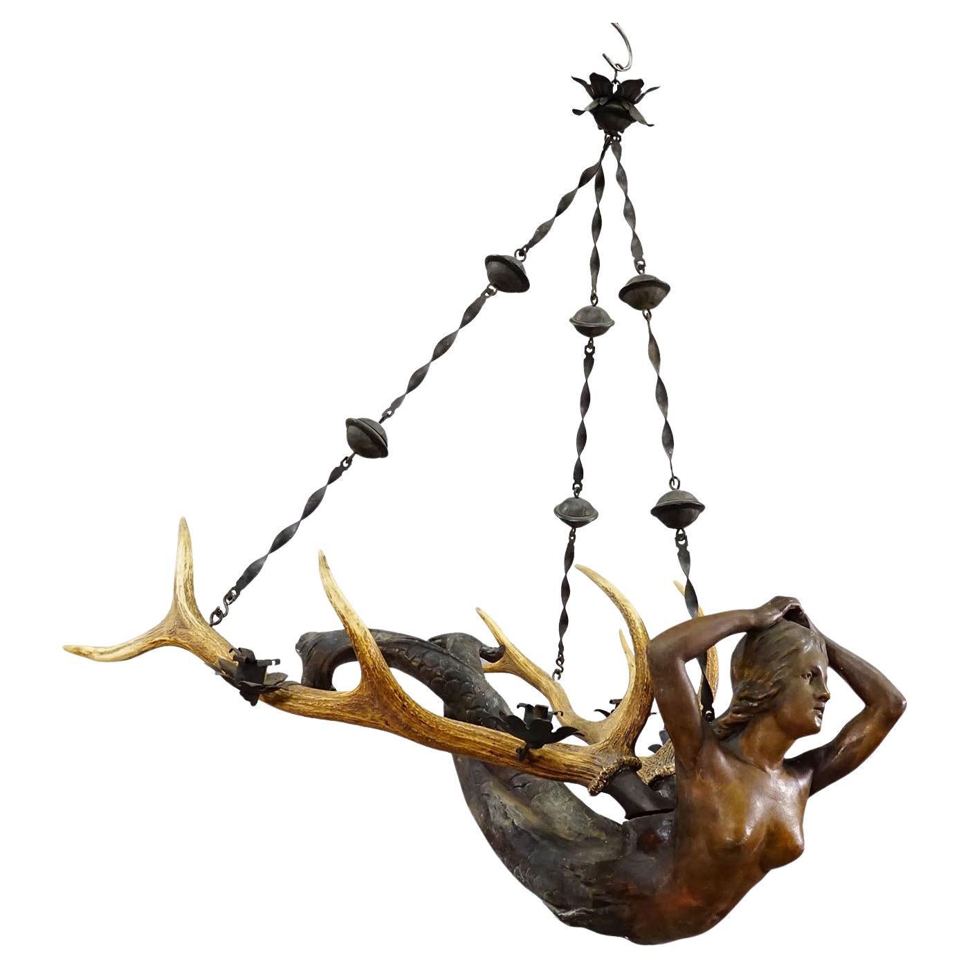 Antikes Lusterweibchen einer Meerjungfrau ca. 1880