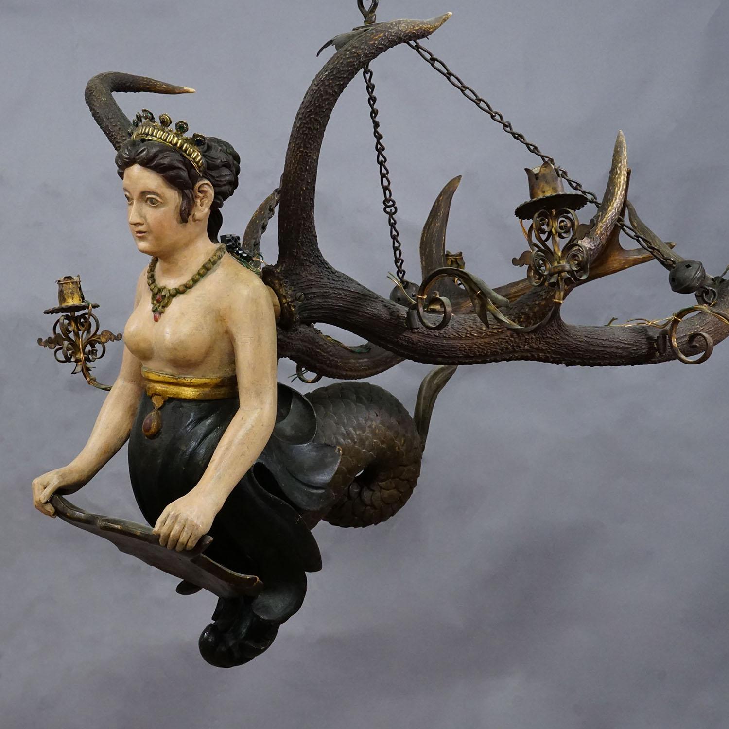 Antico Lusterweibchen di una sirena del 1900 ca. In condizioni buone in vendita a Berghuelen, DE