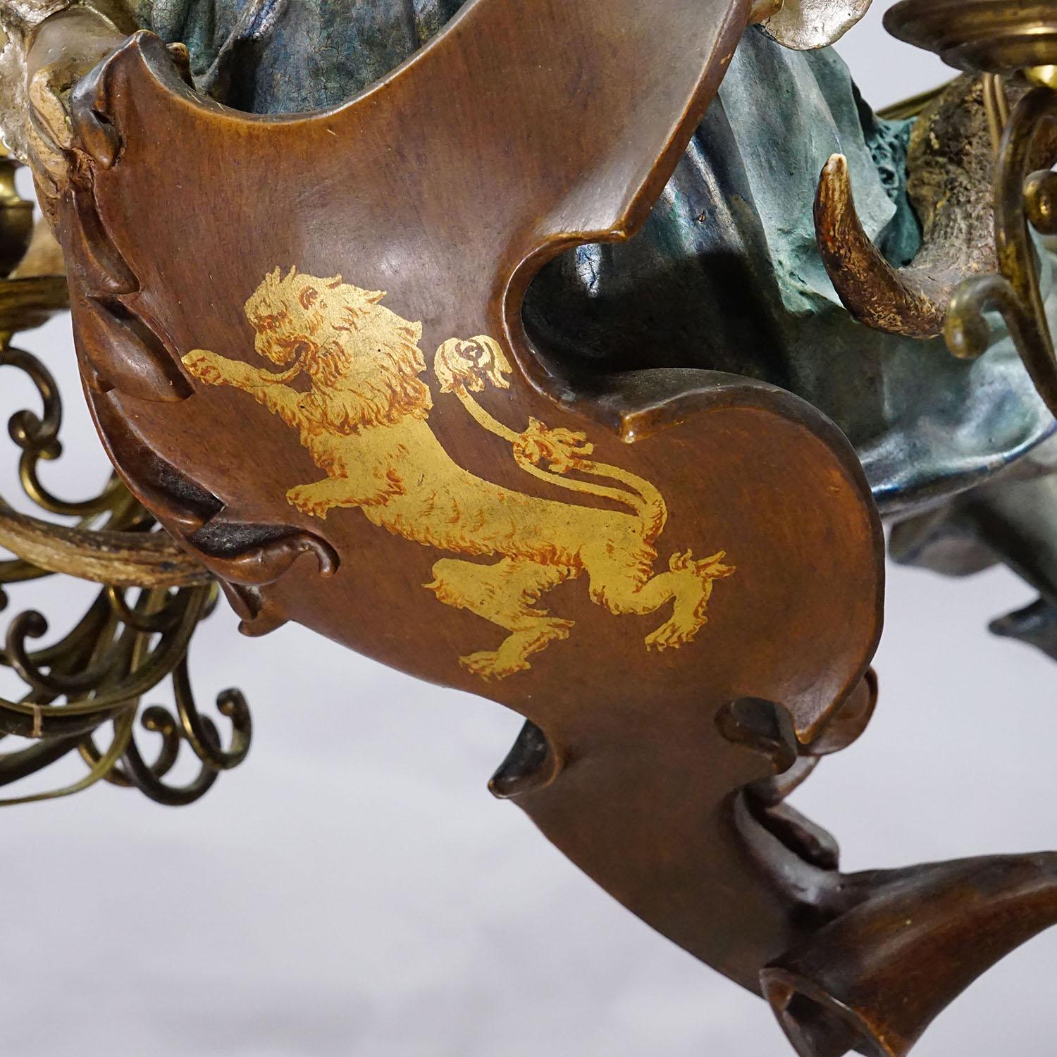 Antikes Lusterweibchen einer Patrizierin als Meerjungfrau ca. 1880 (Renaissance) im Angebot