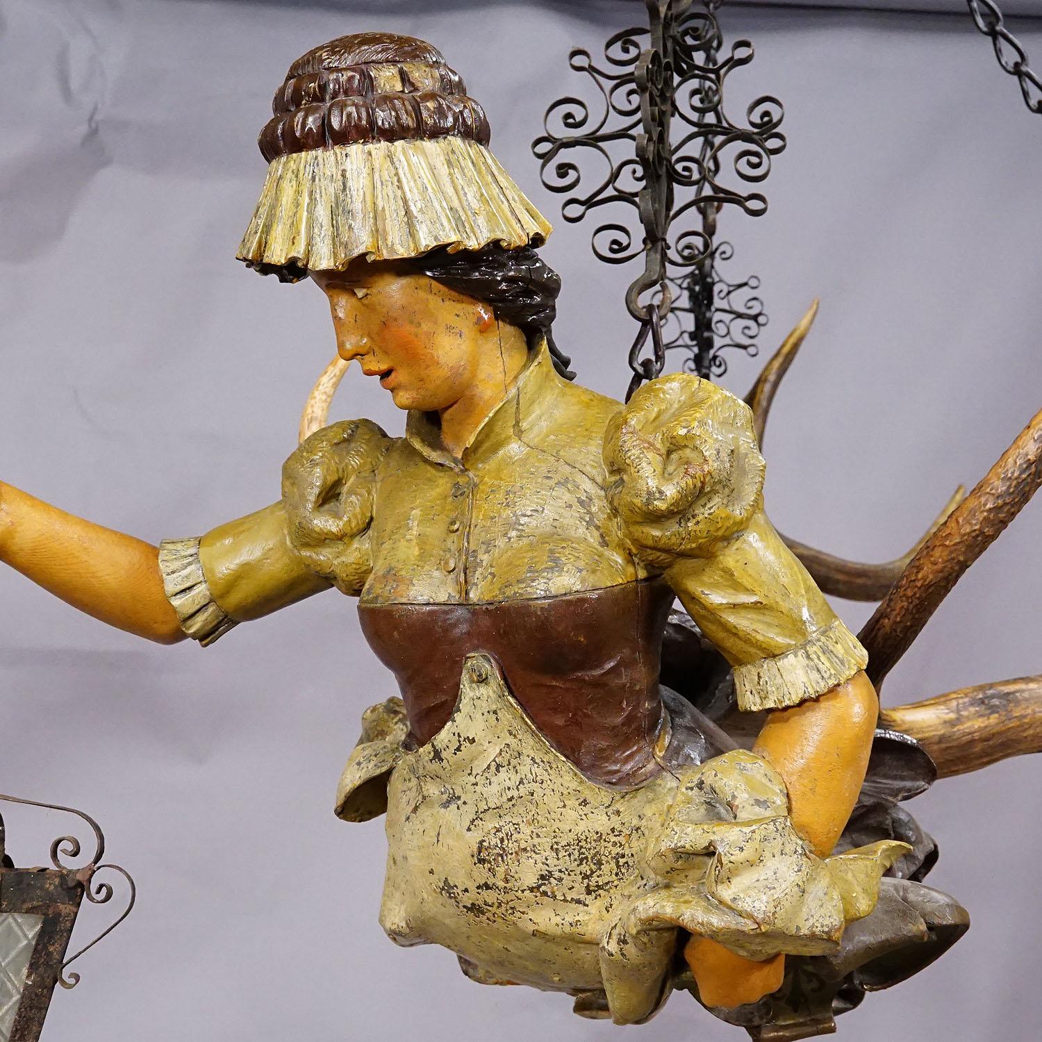 Wood Antique Lusterweibchen of a Patrician Lady ca. 1890 For Sale