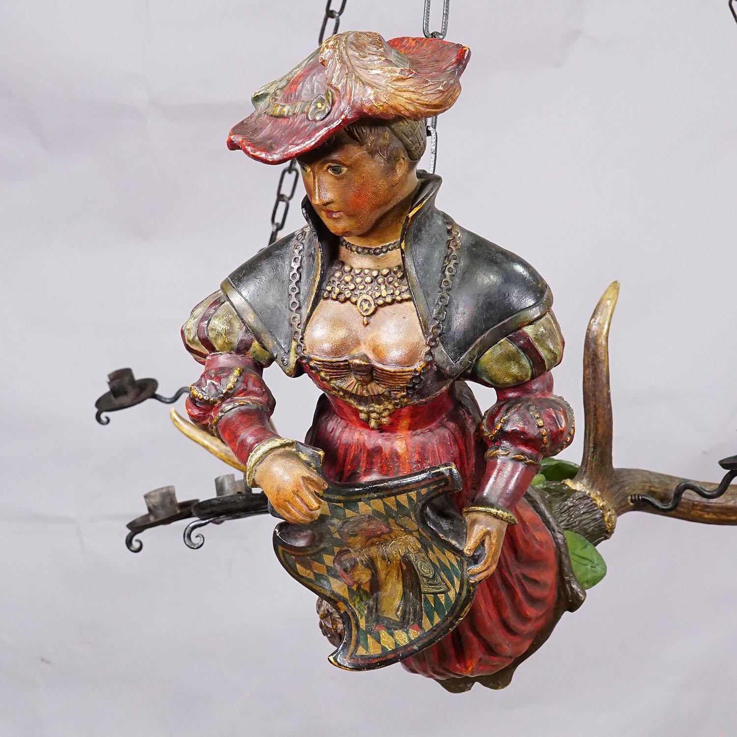 Hand-Carved Antique Lusterweibchen of a Patrician Lady ca. 1900 For Sale