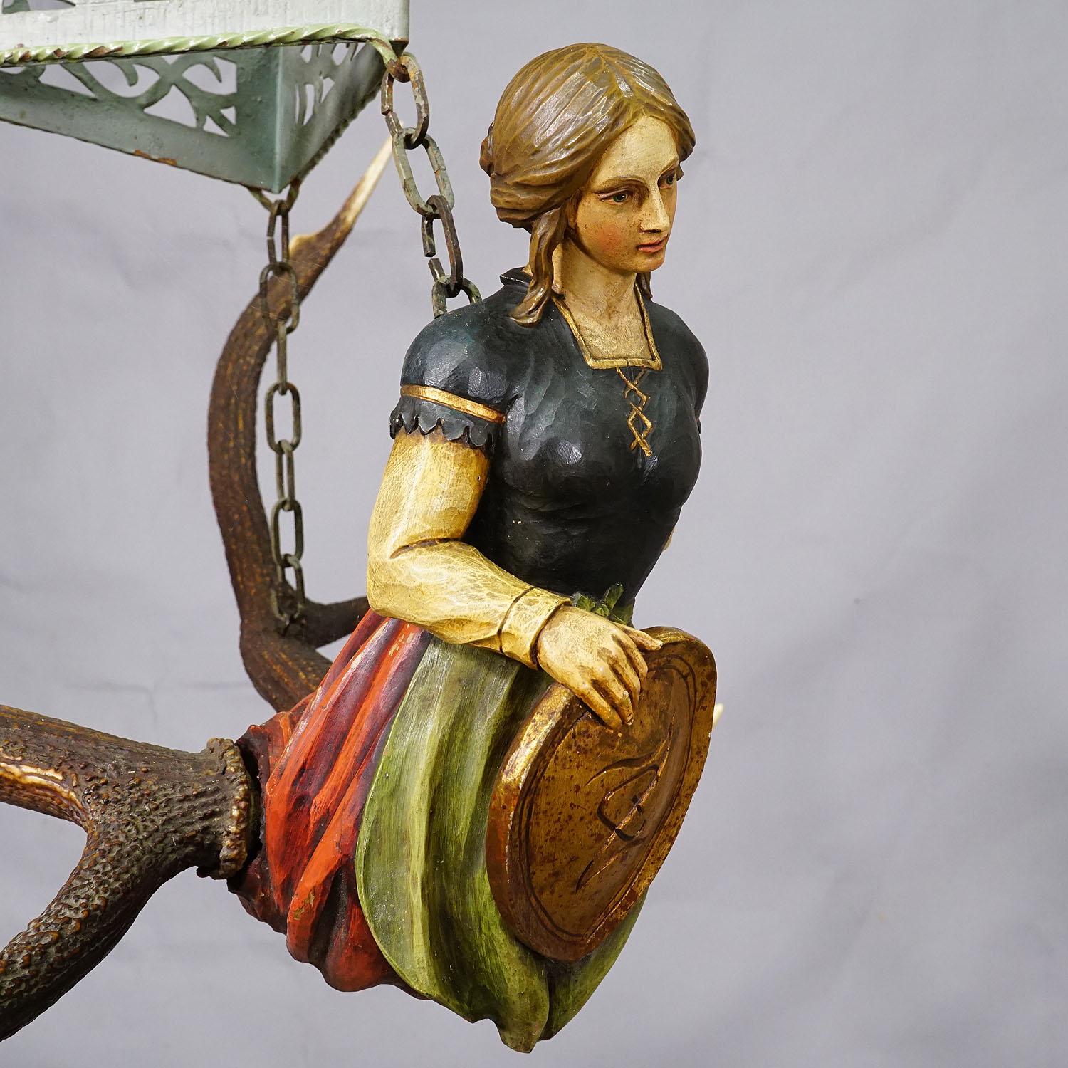 Iron Antique Lusterweibchen of a Victorian Lady ca. 1920 For Sale