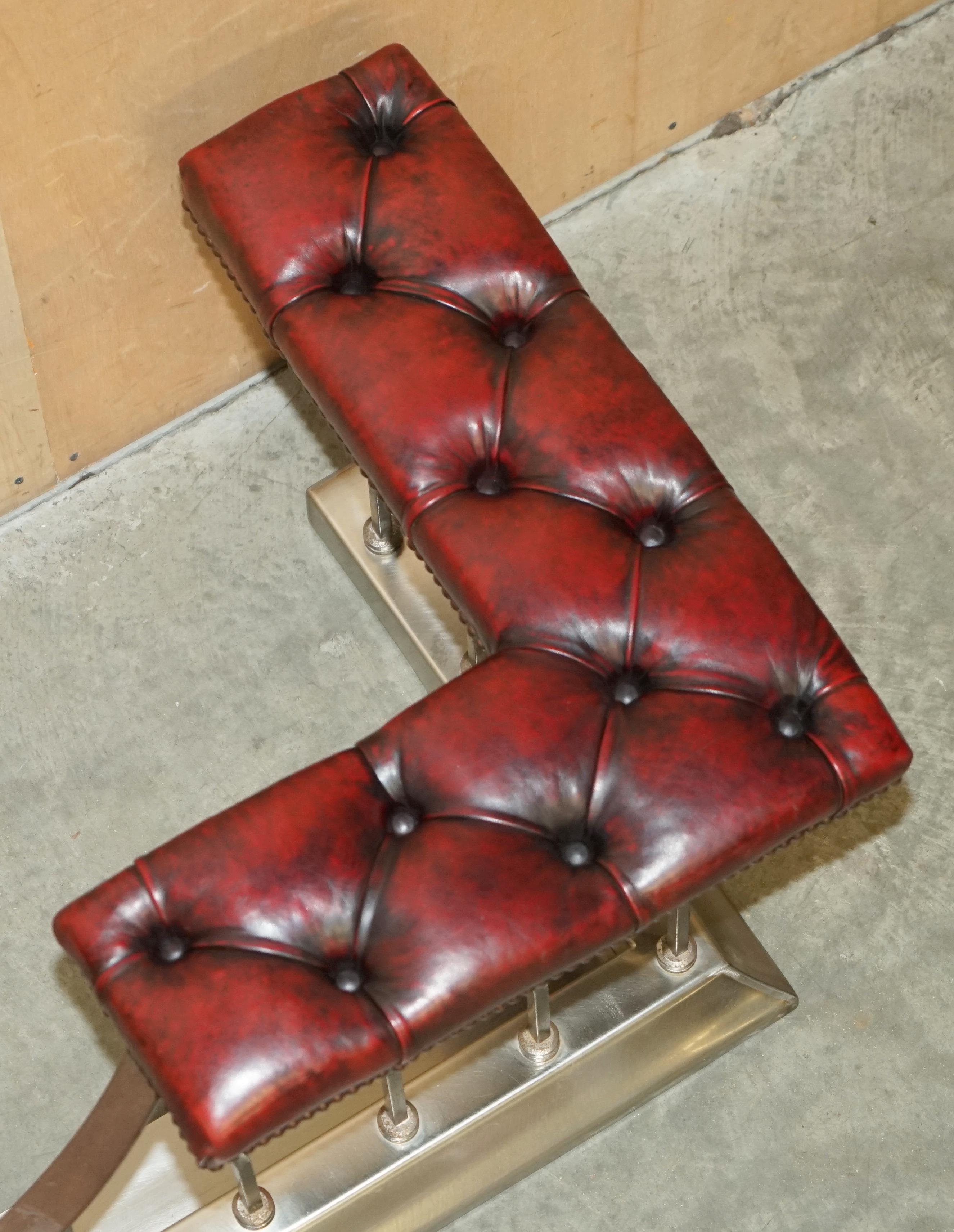Antique Luxury Restored Victorian Chesterfield Leather Fireplace Club Fender For Sale 8