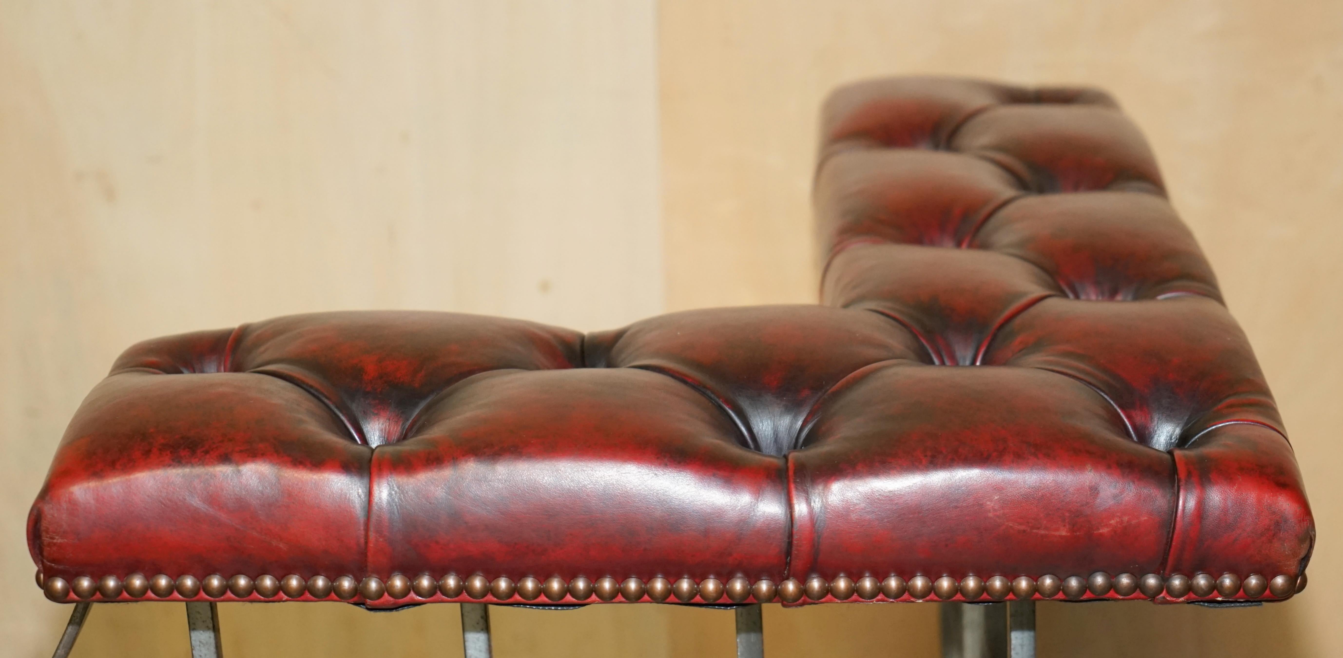 Antique Luxury Restored Victorian Chesterfield Leather Fireplace Club Fender For Sale 4