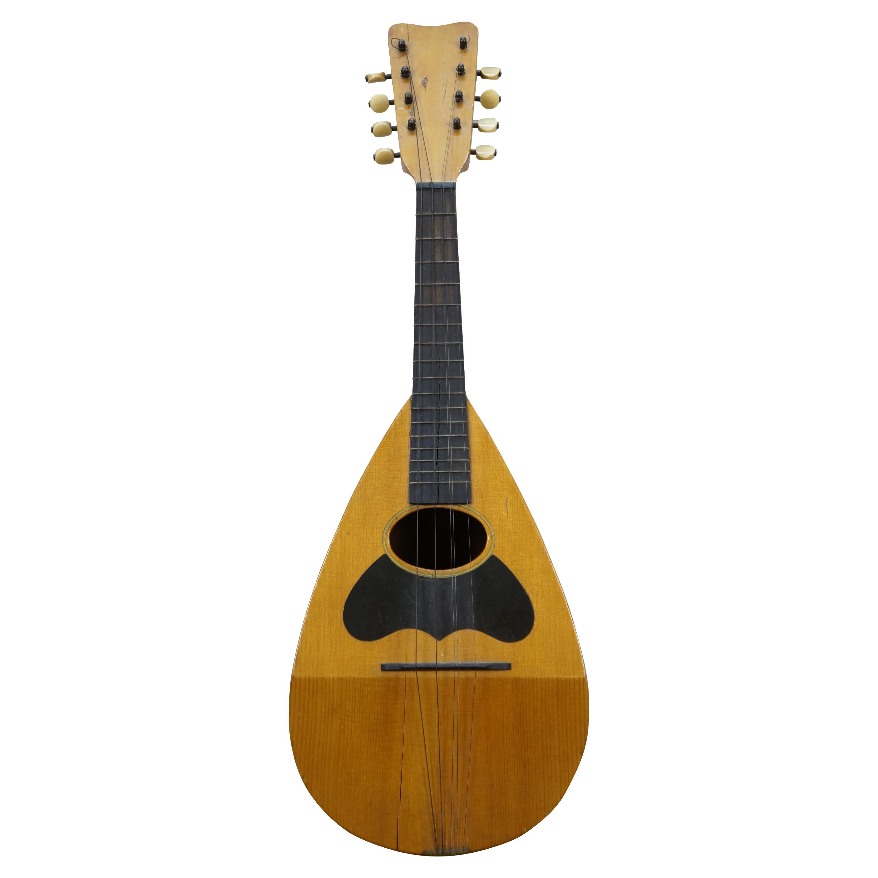 Chitarra mandolino Lakeside a otto corde con fondo a scodella della Lyon & Healy, tra la fine del XIX e l'inizio del XX secolo. Realizzato in acero con cant e testa angolati, schienale a scodella segmentato. Piastra di graffiatura / battipenna,