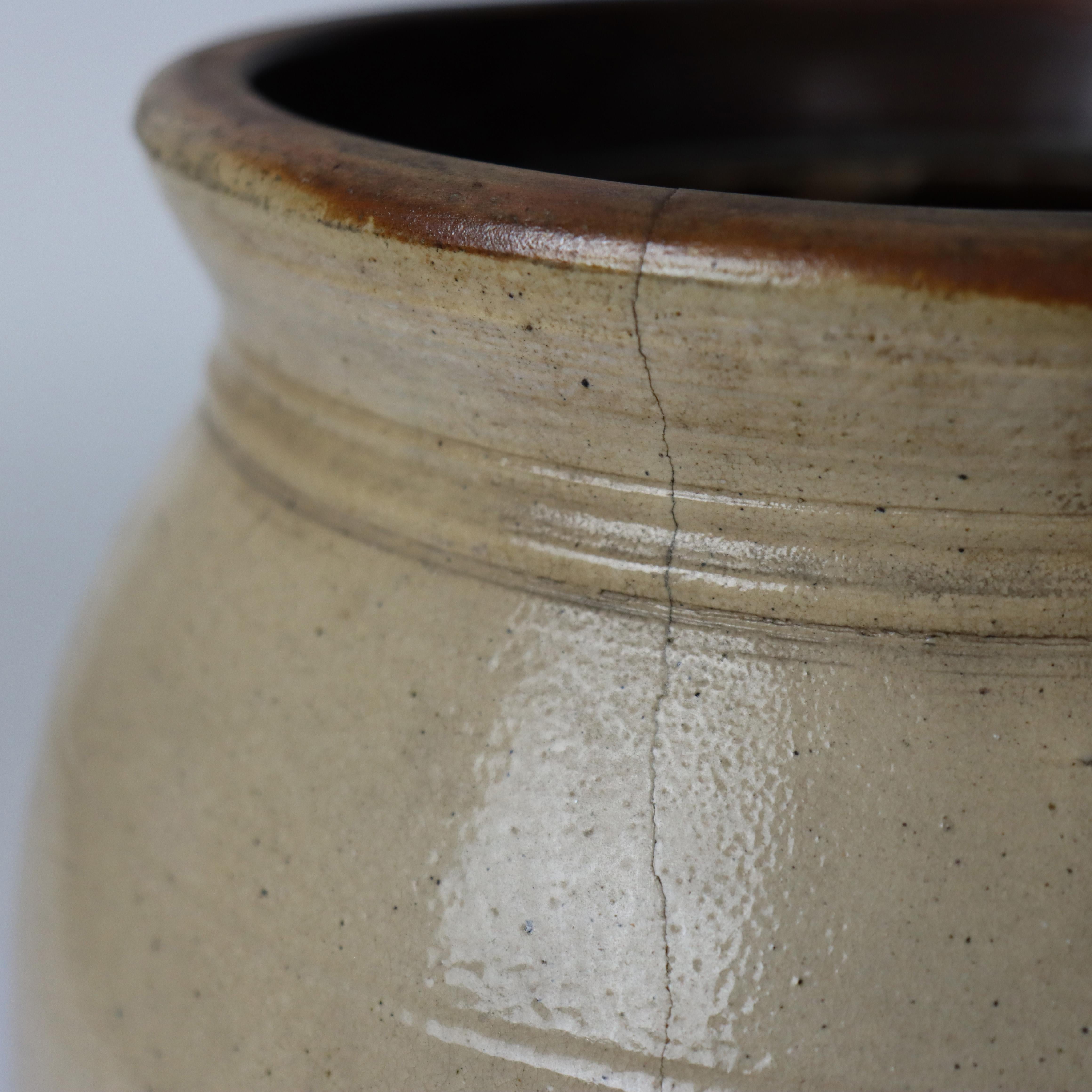 Ancienne cruche en grès de 2 gallons de Lyons avec motif floral bleu c1870 en vente 1