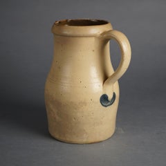 Antique Lyons Blue Decorated Stoneware Batter Jug 19th C