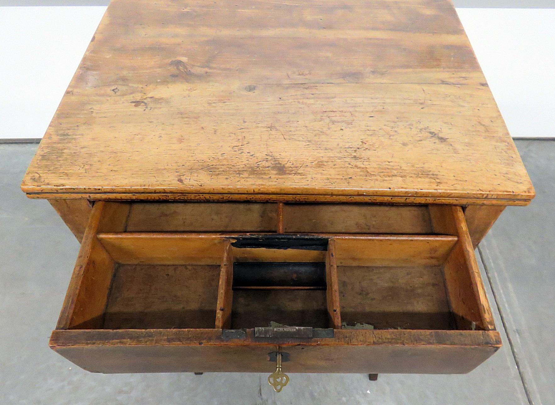 Walnut Antique Lyre Petite Writing Desk