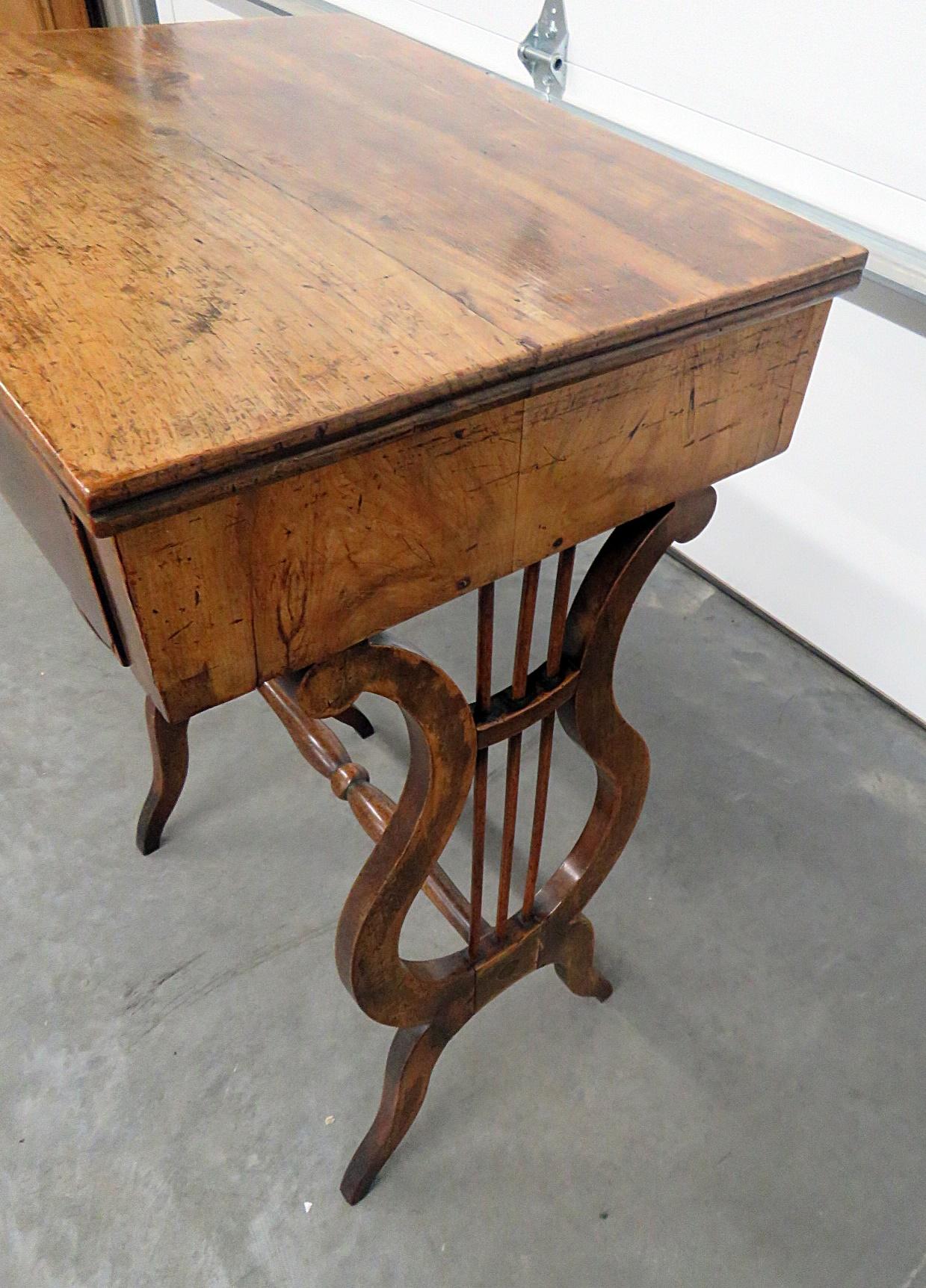 Antique Lyre Petite Writing Desk 3