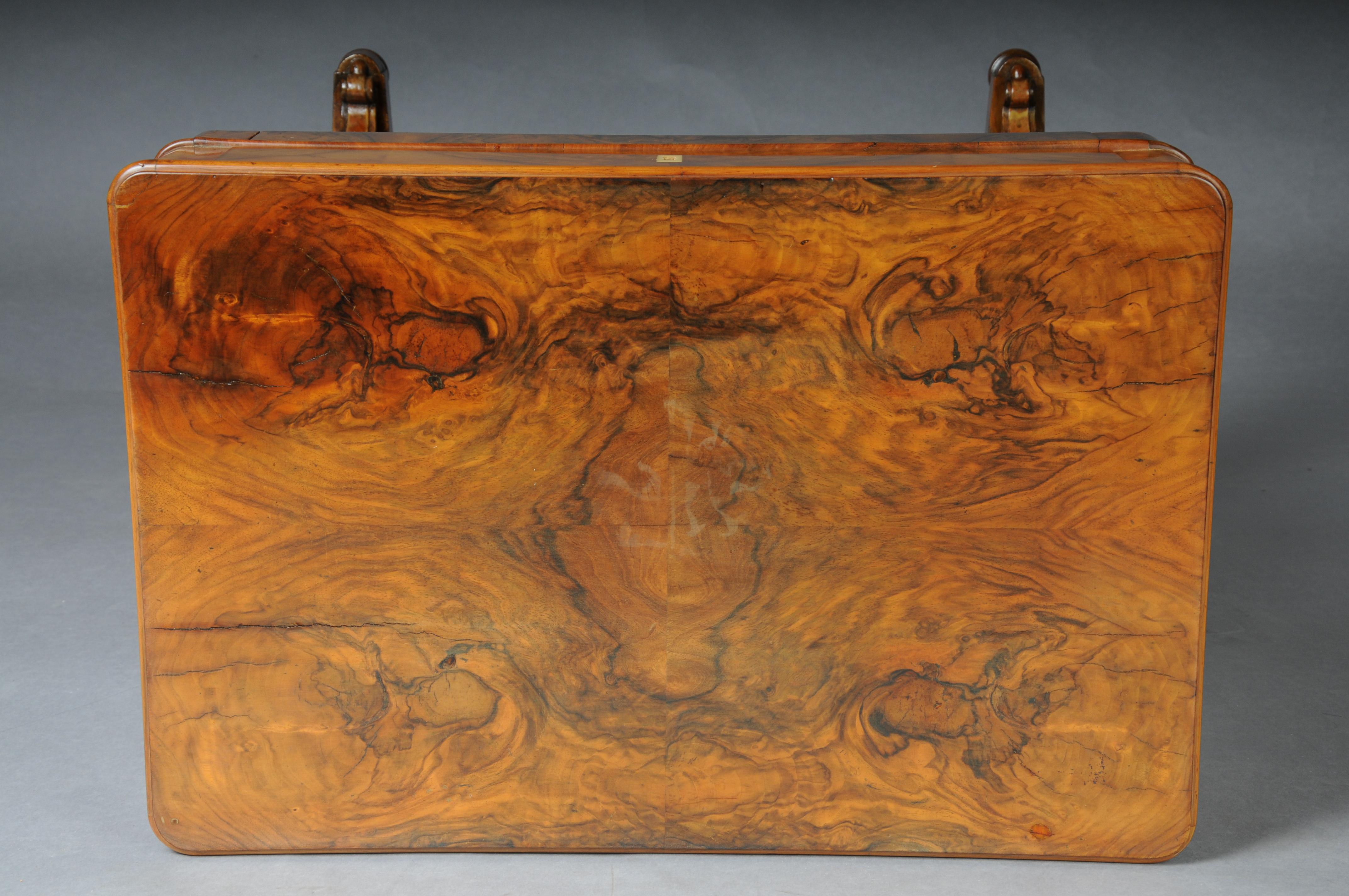 Table d'appoint/table à coudre ancienne en forme de lyre, placage de racines, vers 1830 en vente 7