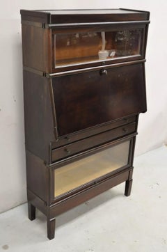 Antiguo Macey Arts & Crafts Caoba Abogado Secretario Escritorio Librería