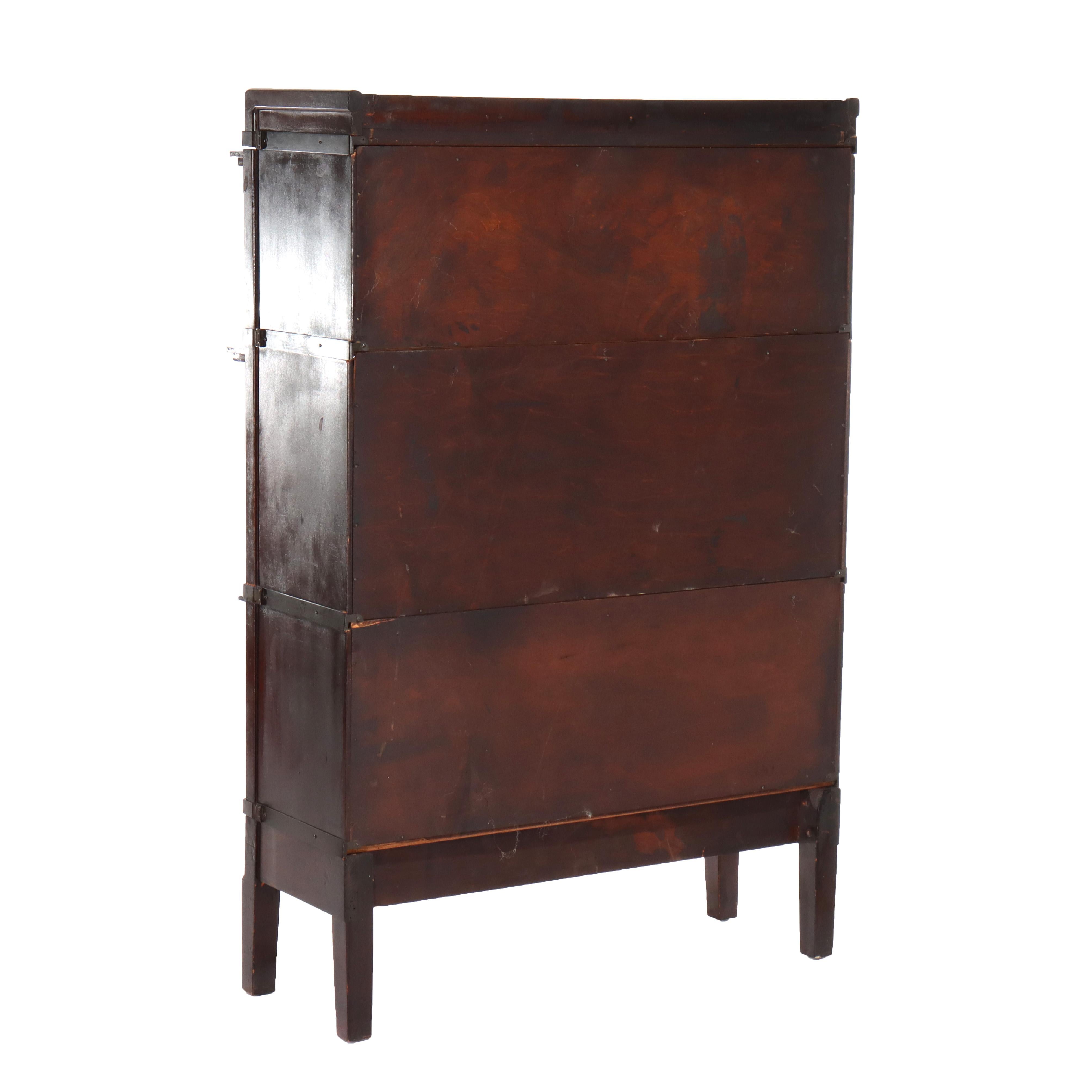 Antica libreria Macey Arts & Crafts Mission Mahogany Stack Barrister C1920 in vendita 4