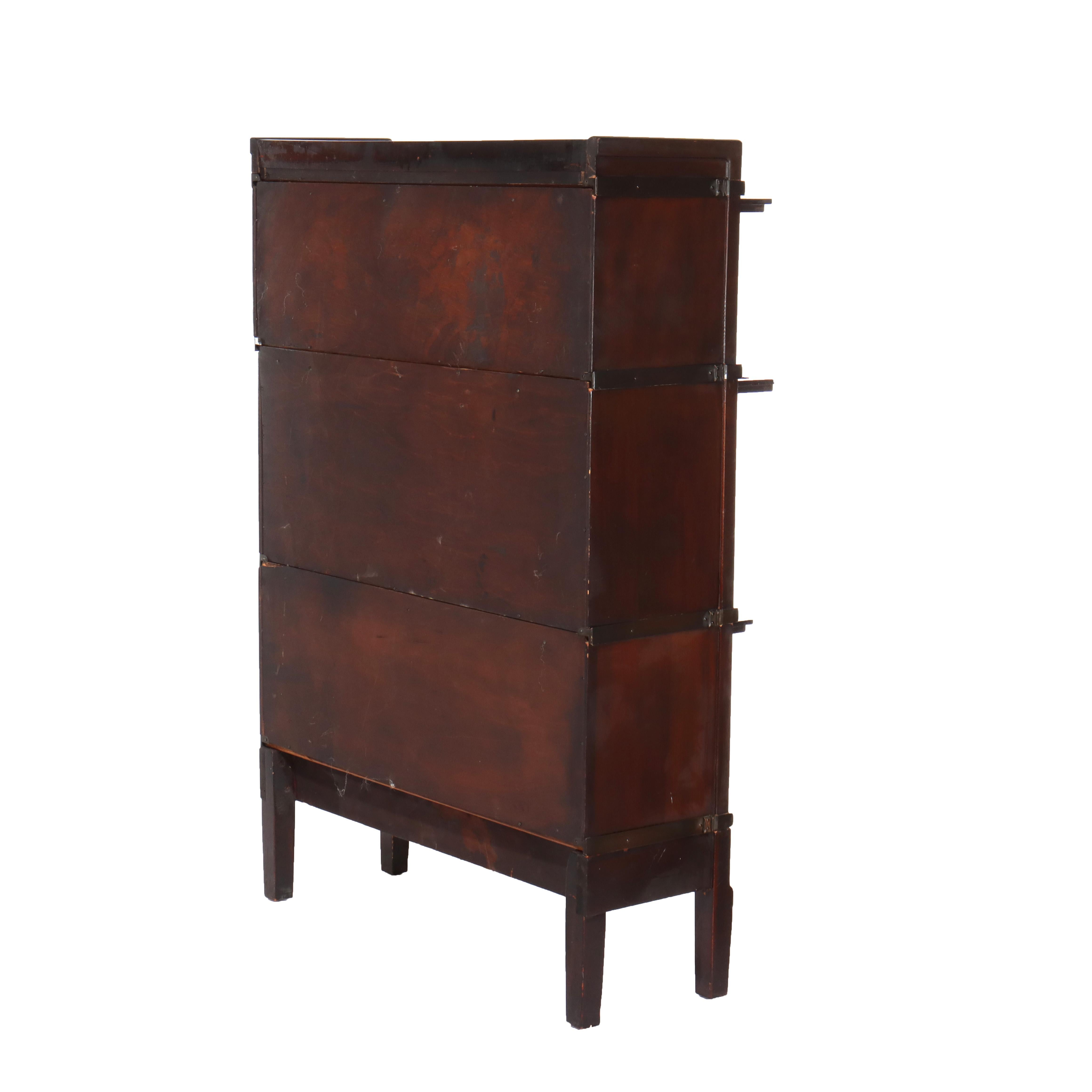 Antica libreria Macey Arts & Crafts Mission Mahogany Stack Barrister C1920 in vendita 5