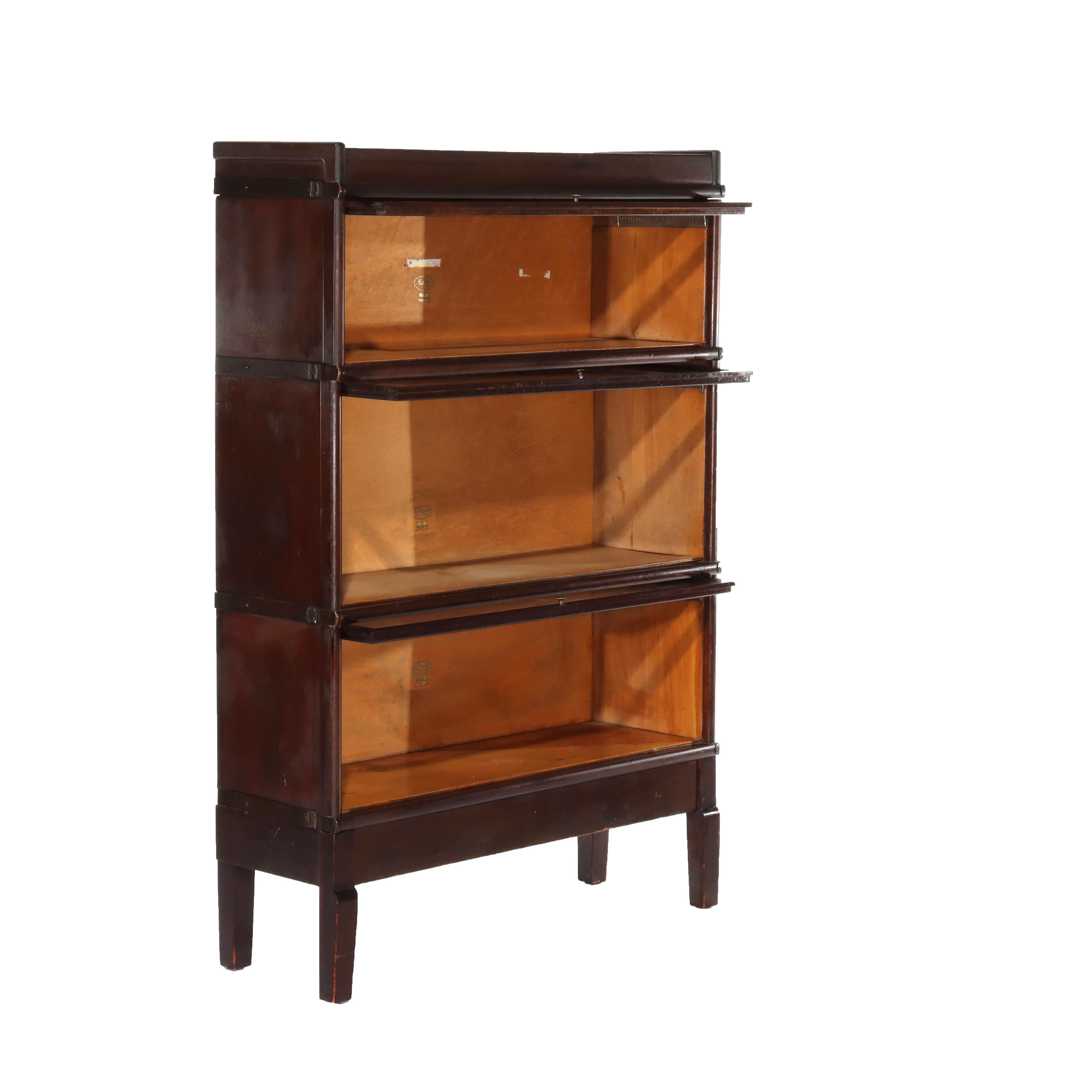 Antica libreria Macey Arts & Crafts Mission Mahogany Stack Barrister C1920 in vendita 6