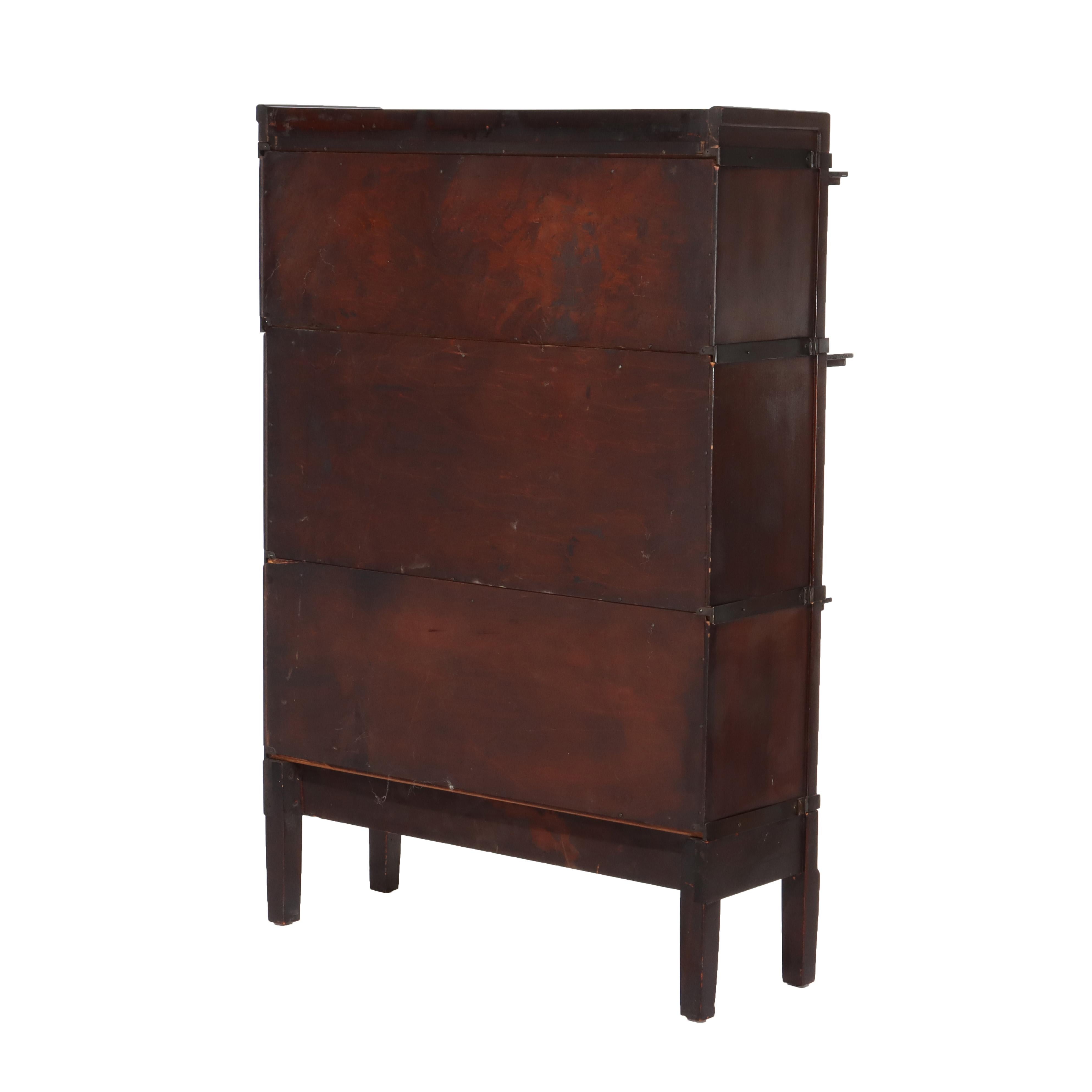 Antica libreria Macey Arts & Crafts Mission Mahogany Stack Barrister C1920 in vendita 7