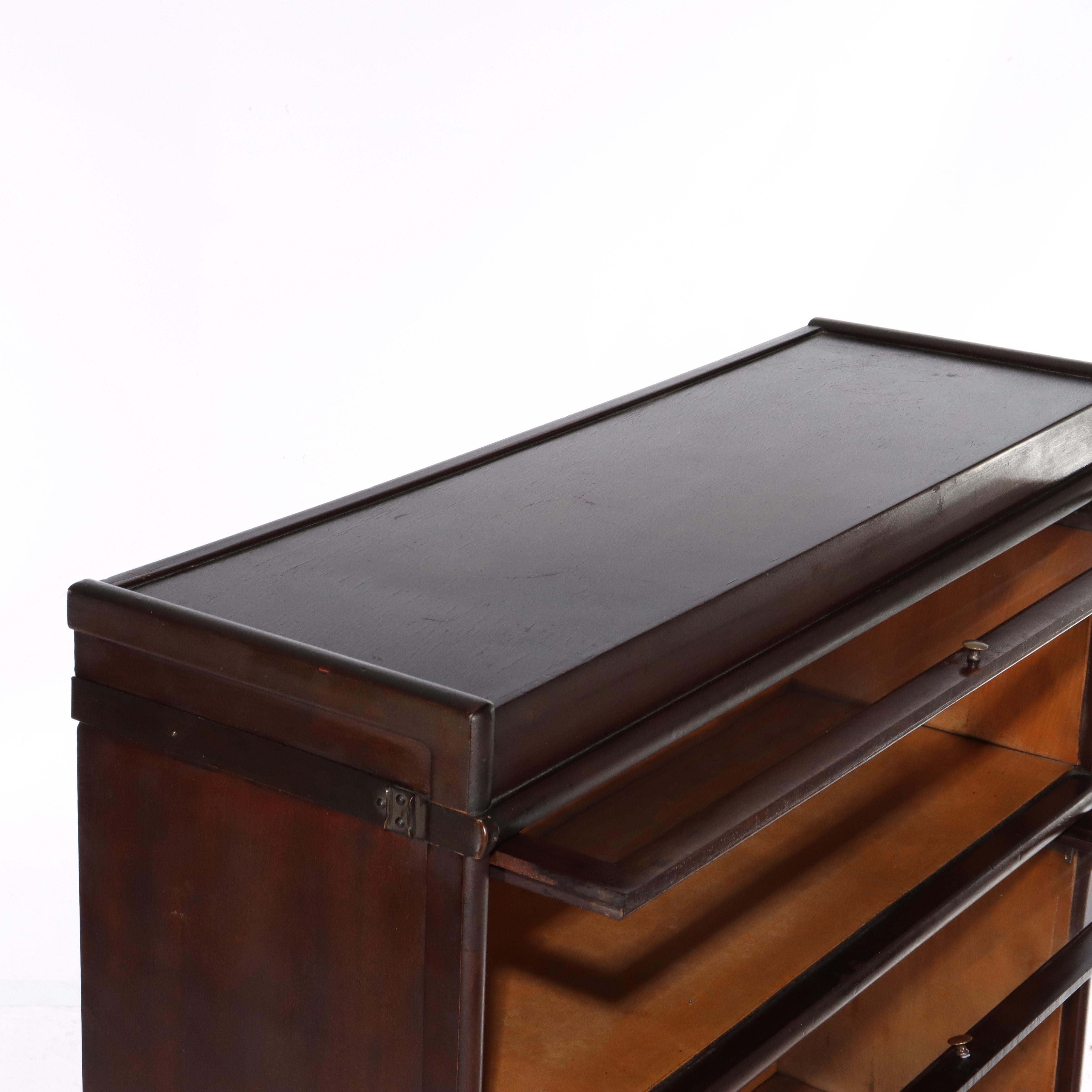 Antica libreria Macey Arts & Crafts Mission Mahogany Stack Barrister C1920 in vendita 8