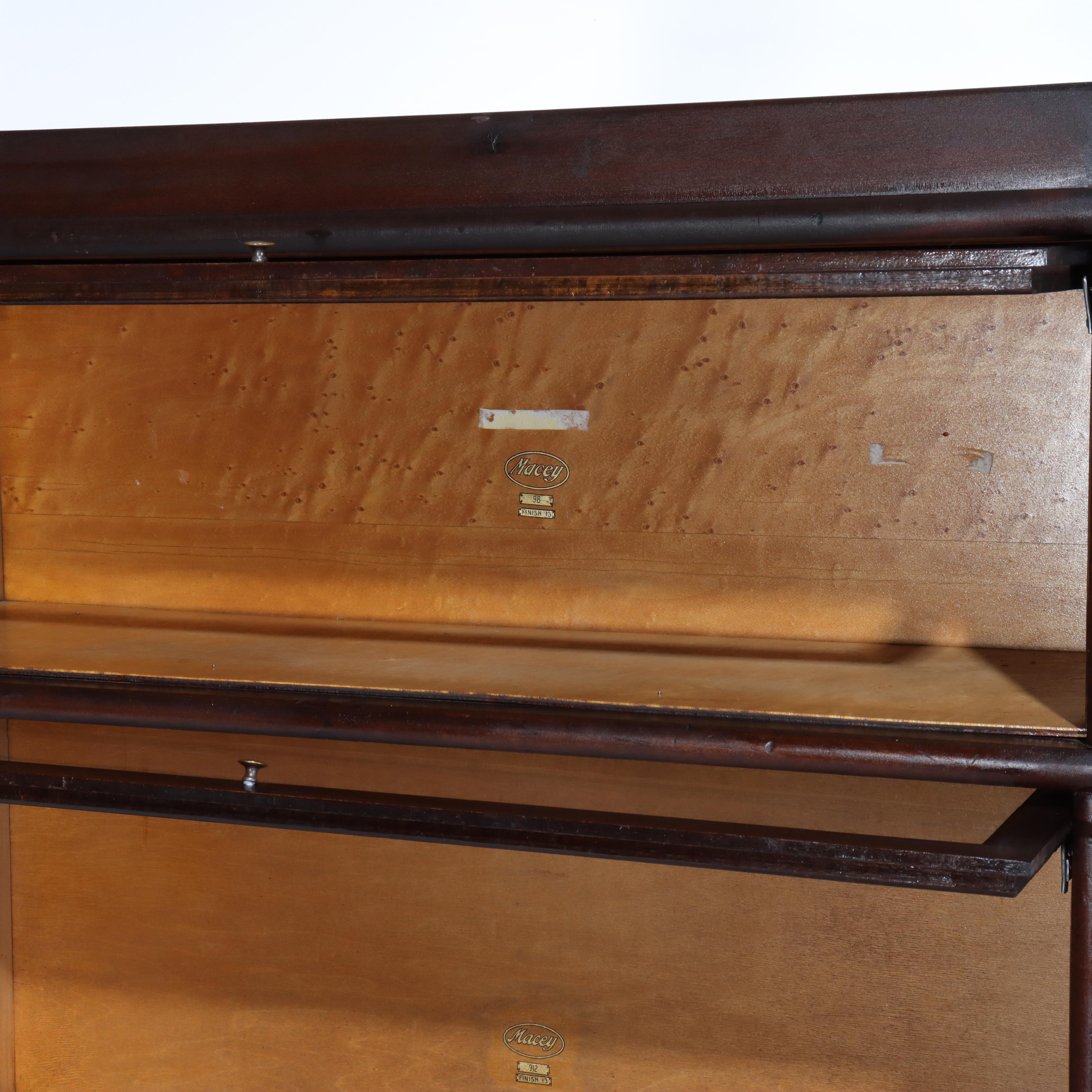 Antica libreria Macey Arts & Crafts Mission Mahogany Stack Barrister C1920 in vendita 1