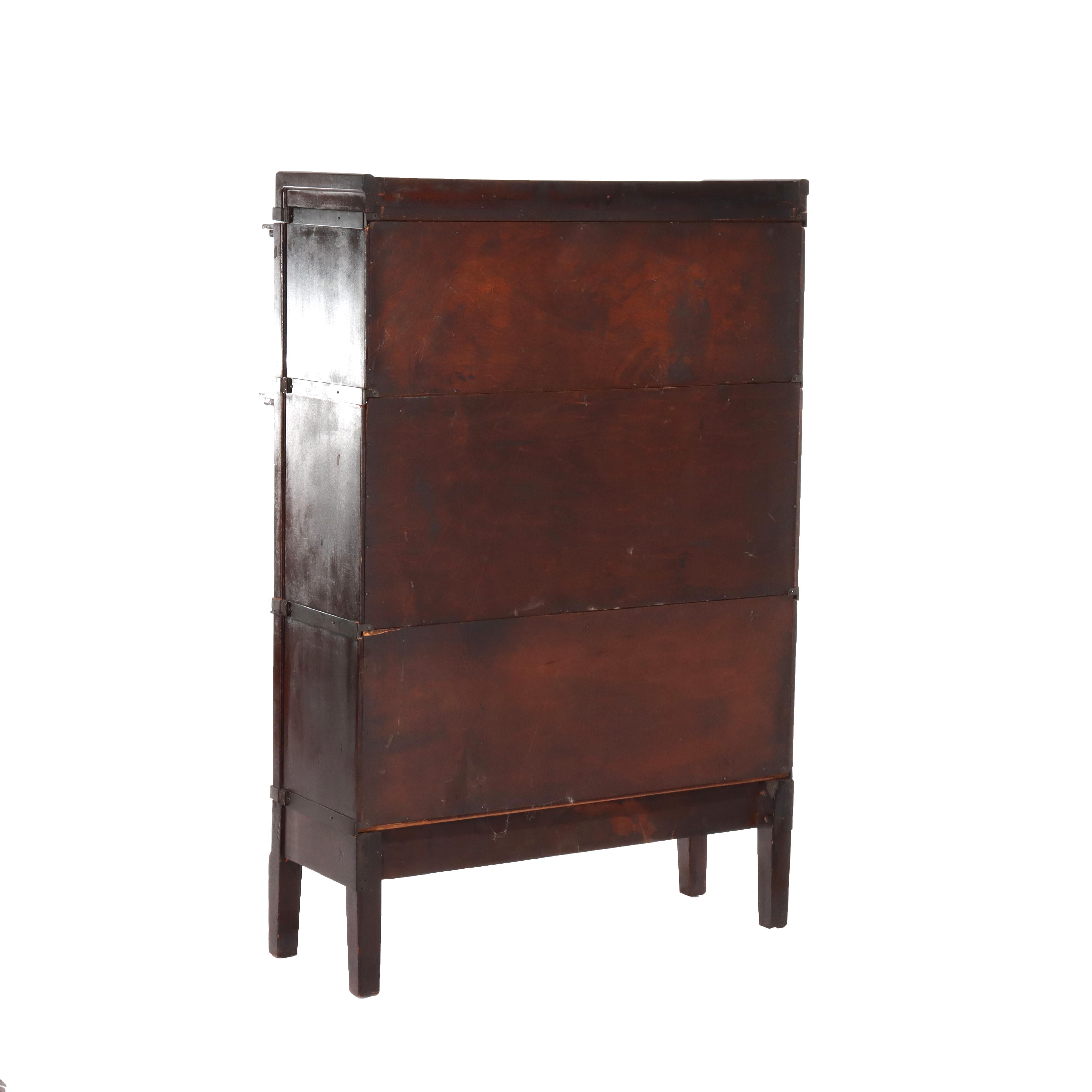 Antica libreria Macey Arts & Crafts Mission Mahogany Stack Barrister C1920 in vendita 3