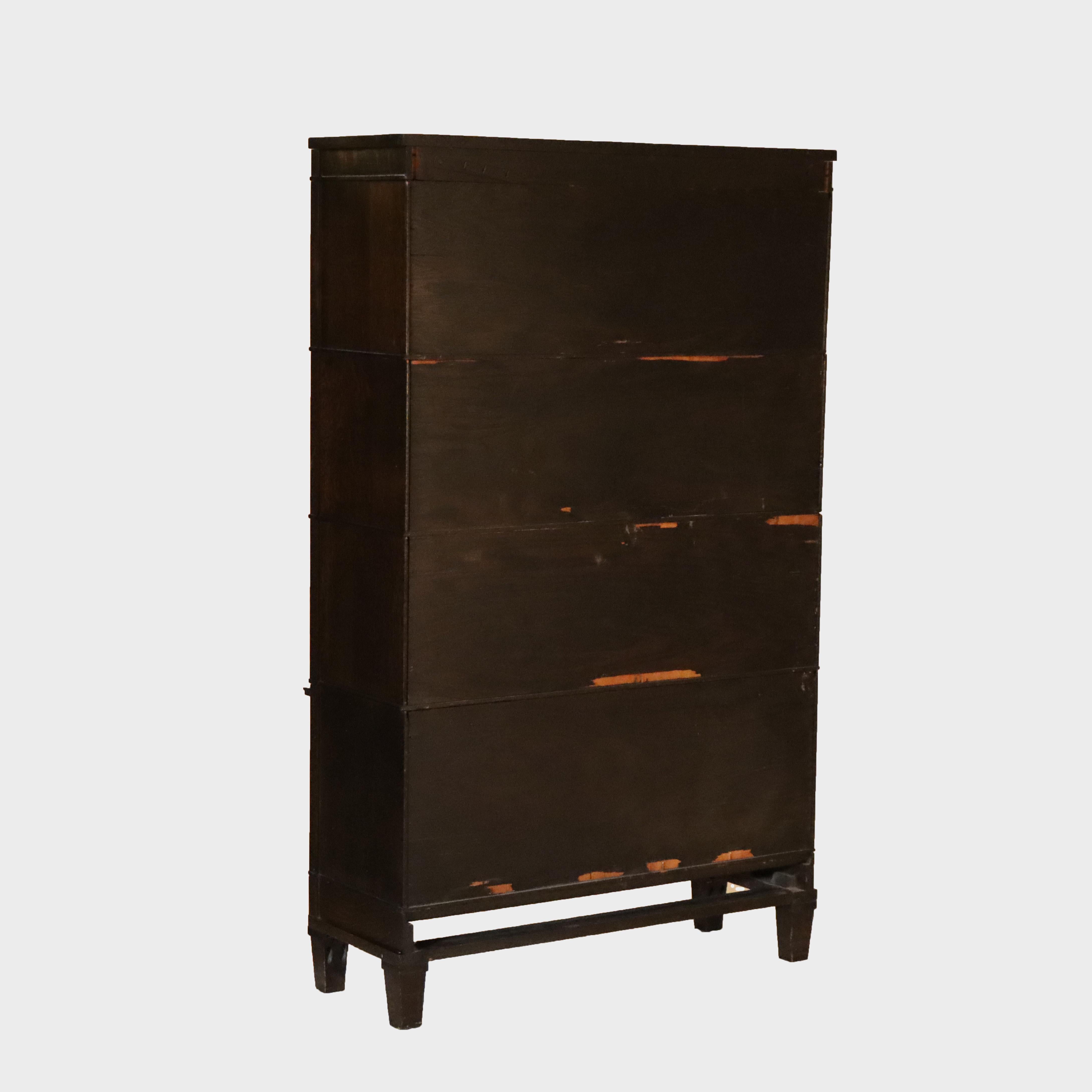 Ancienne bibliothèque à 4 colonnes en chêne de Mission Arts & Crafts c1920 en vente 4