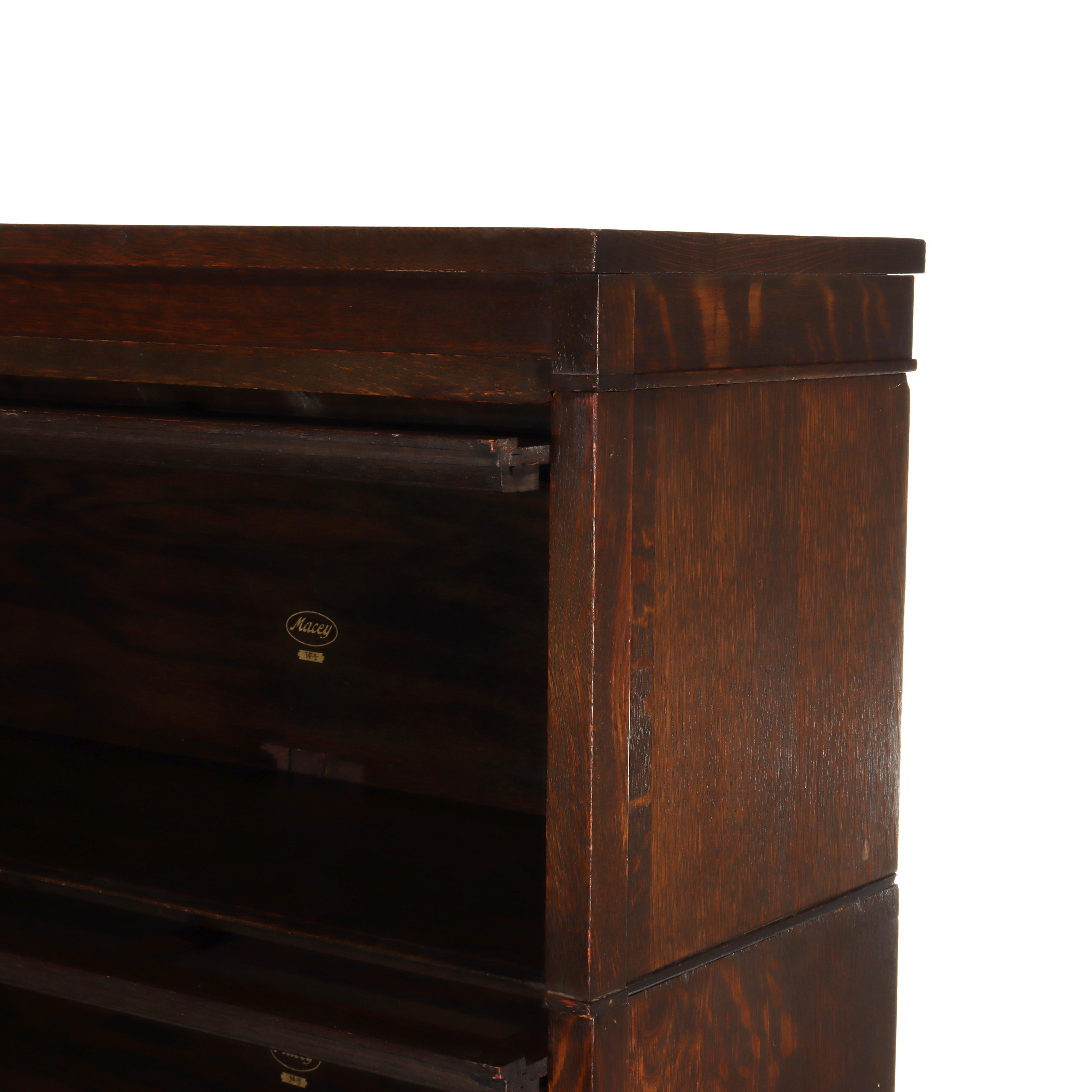 Ancienne bibliothèque à 4 colonnes en chêne de Mission Arts & Crafts c1920 Bon état - En vente à Big Flats, NY