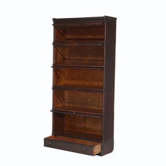 Antique Macey Arts & Crafts Oak Five Stack Barrister Bookcase C1920