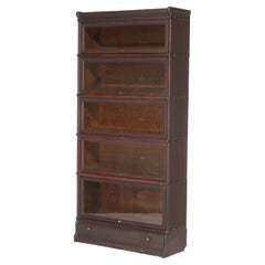 Antique Macey Arts & Crafts Oak Five Stack Barrister Bookcase C1920