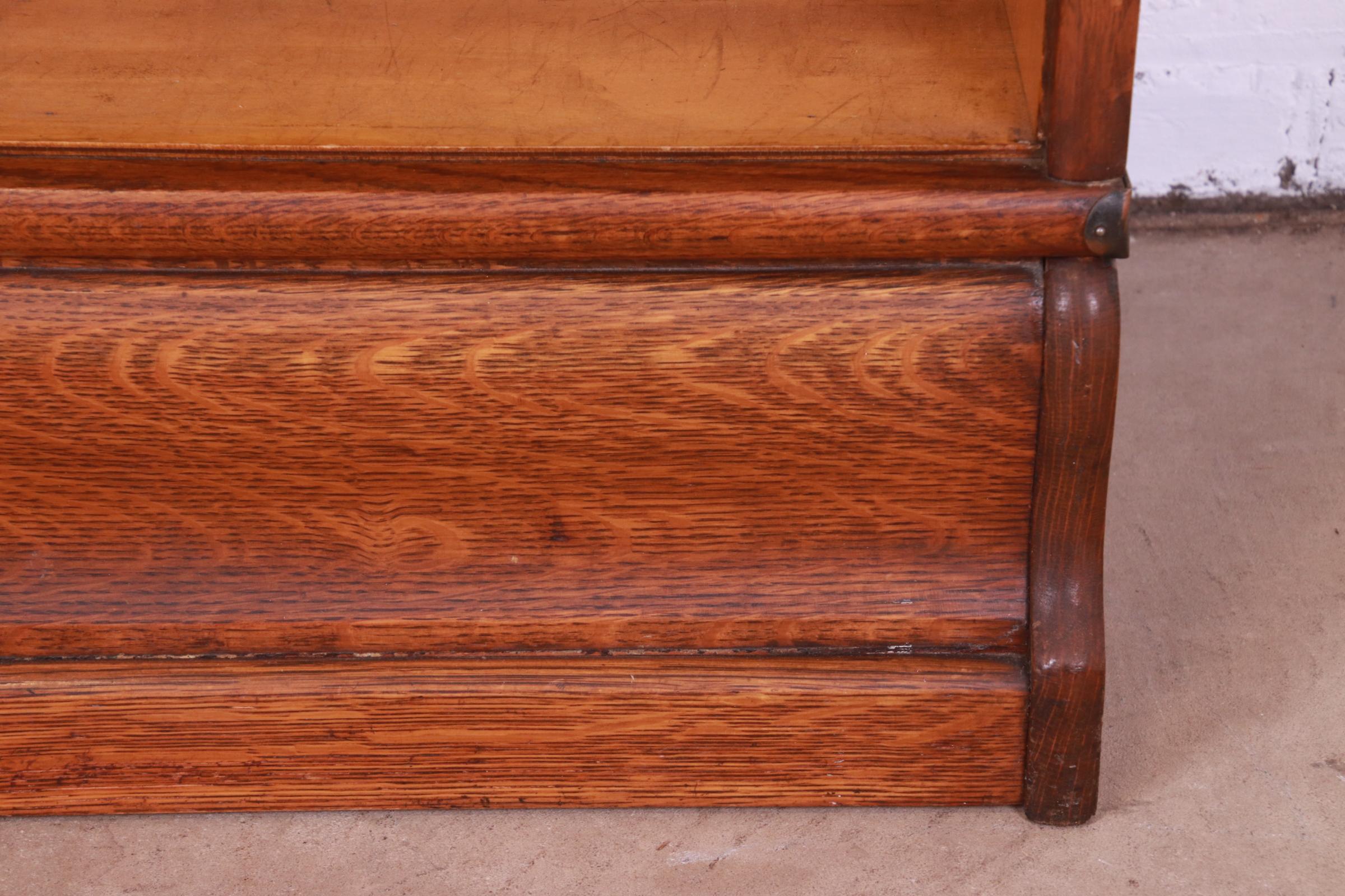 Antique Macey Arts & Crafts Oak Three-Stack Barrister Bookcase, Circa 1920s 1