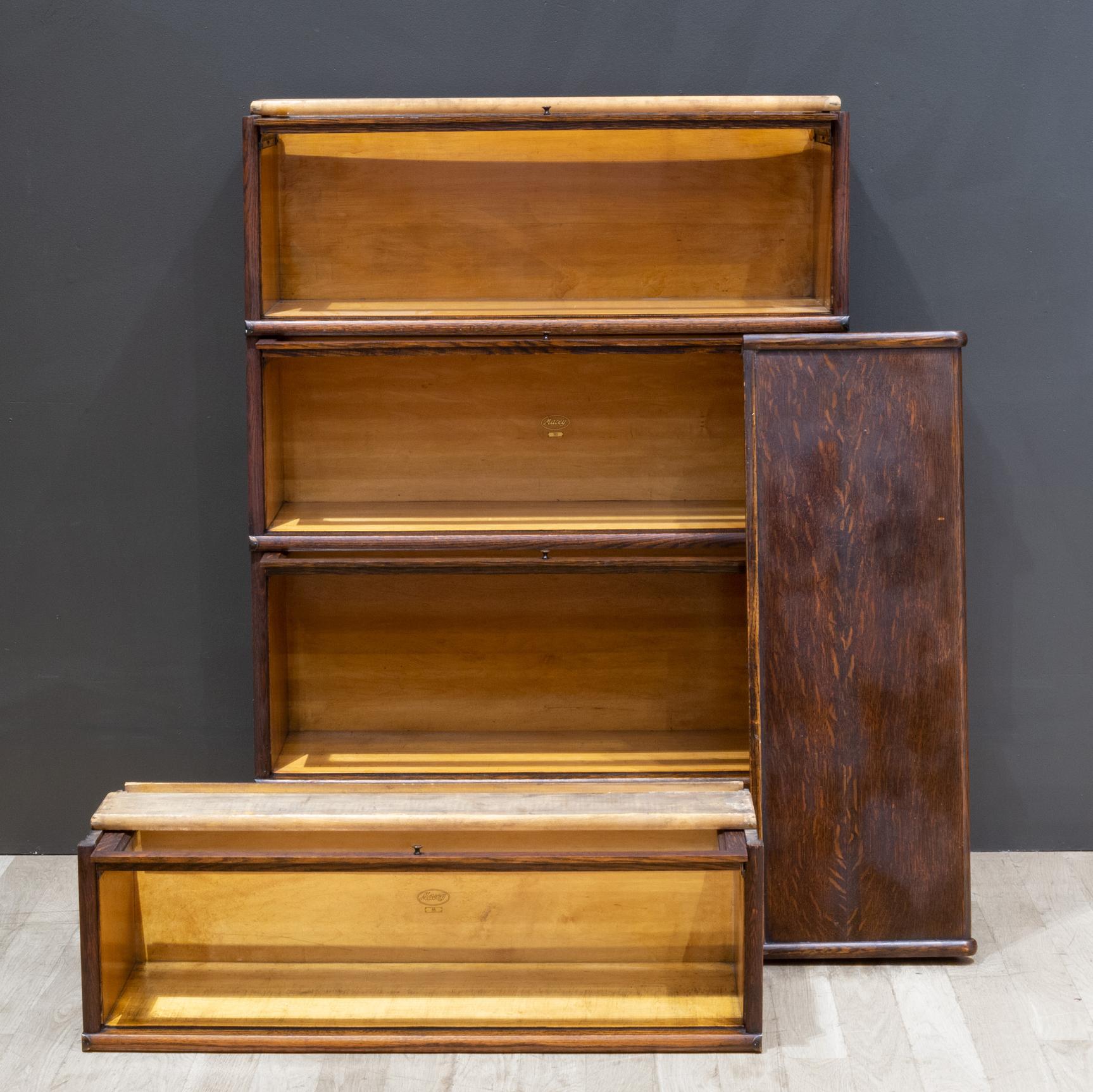 Antikes Macey Furniture Lawyer's Bookcase mit 4 Stapeln, um 1910 im Angebot 1