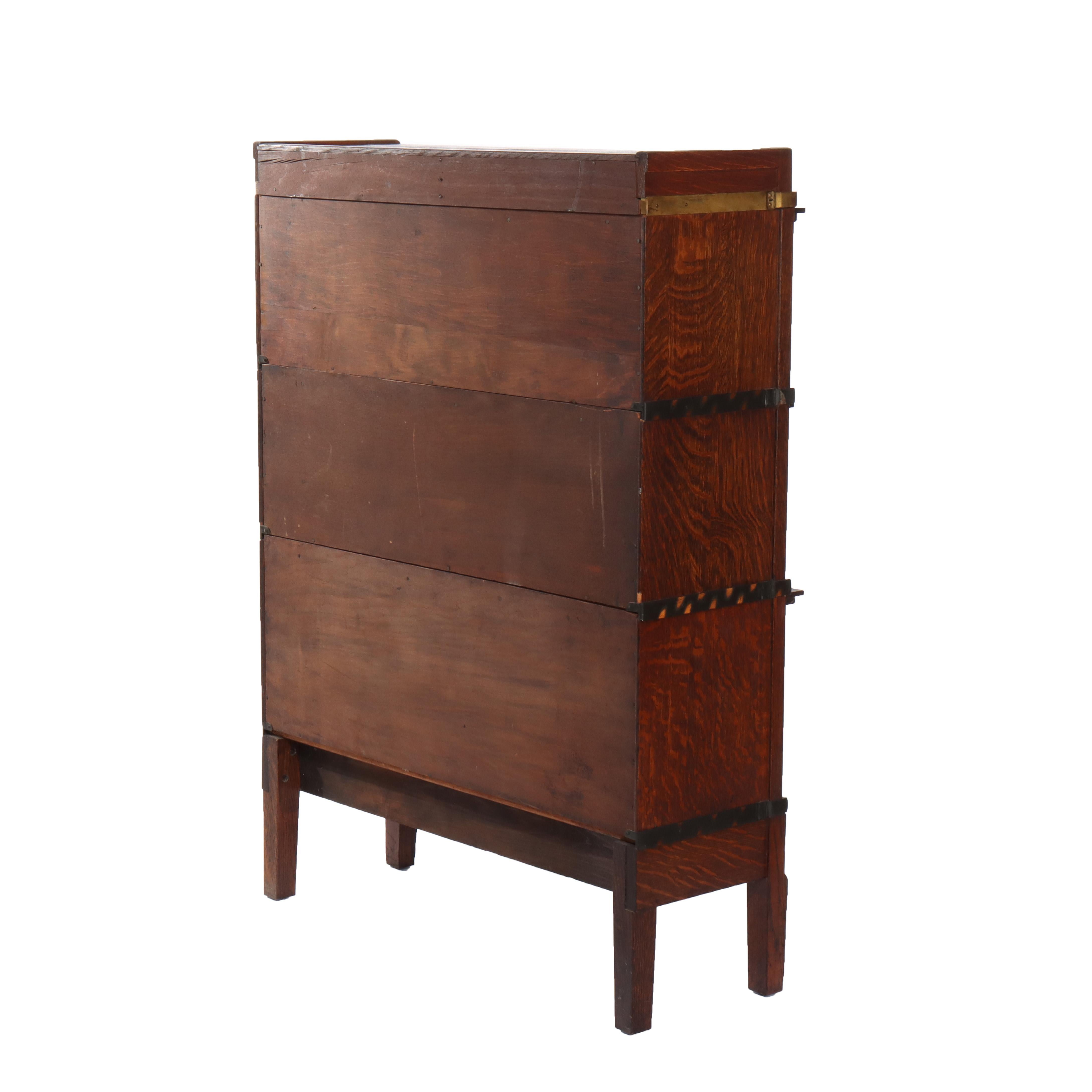 Antiguo Macey Roble Librería de tres pilas para barrister C1920 en venta 6