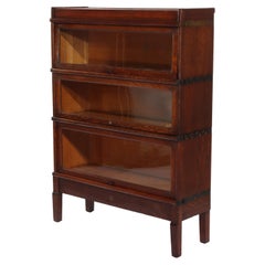 Antique Macey Oak Three Stack Barrister Bookcase C1920