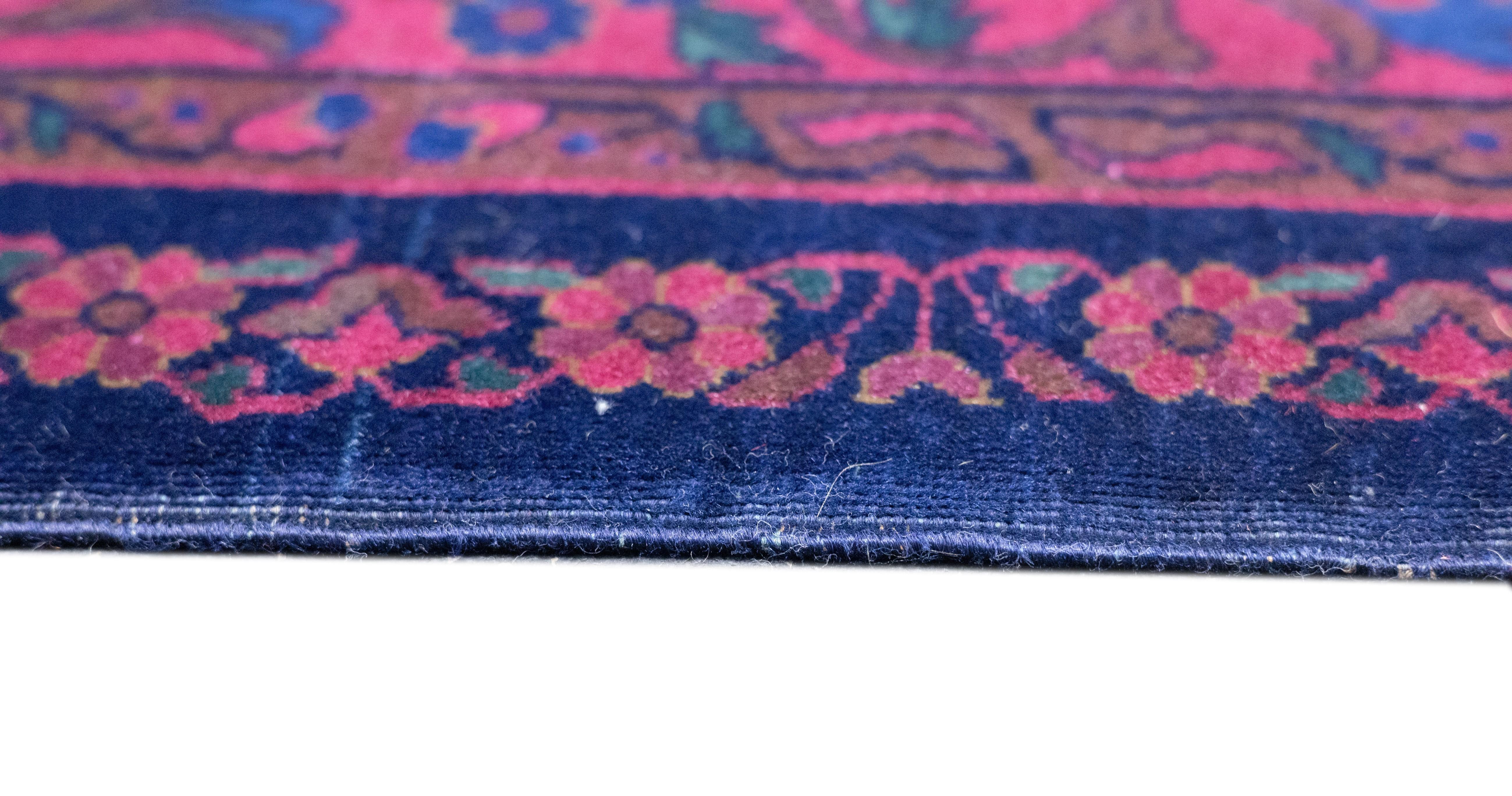 Annodato a mano Tappeto antico Machester Kashan 3'4'' x 5'0'' in vendita