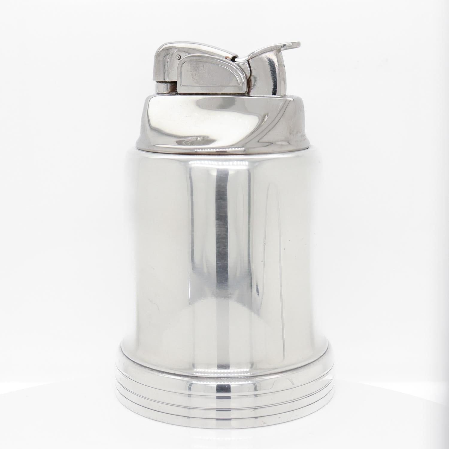 Antique Machine Age Tiffany & Co. Sterling Silver Makers Table Lighter In Good Condition In Philadelphia, PA