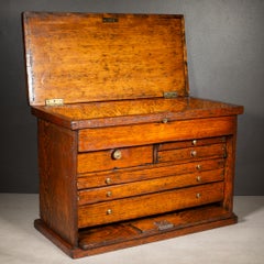 Antique Machinist's Oak Tool Chest c.1920-1940