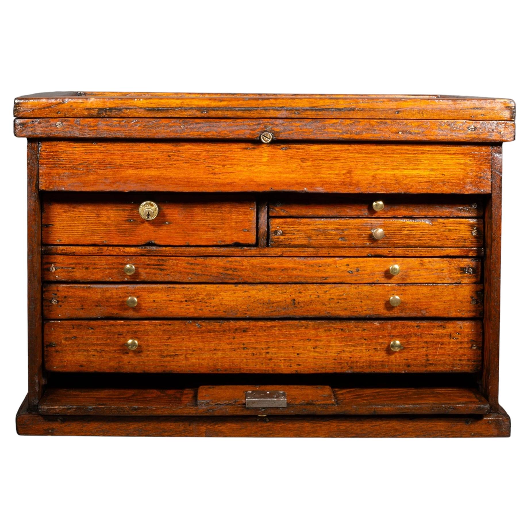 Antique Machinist's Oak Tool Chest c.1920-1940