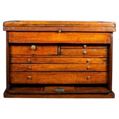 Antique Machinist's Oak Tool Chest c.1920-1940