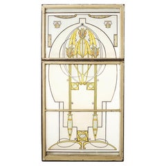 Vitrail antique Mackintosh de style Art Nouveau