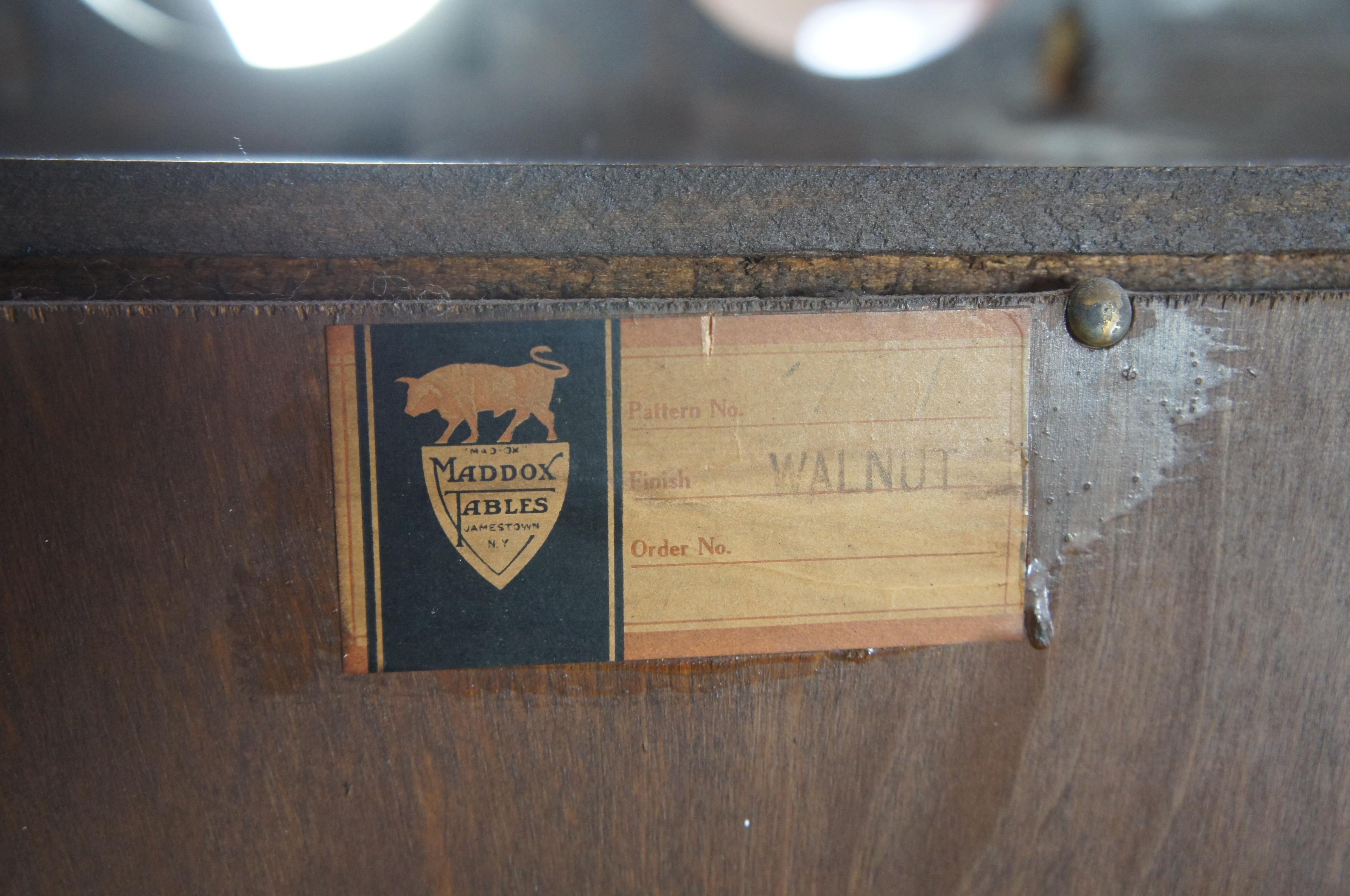 Antique Maddox Walnut Serpentine Secretary Desk Chippendale Bookcase Oxbow 4