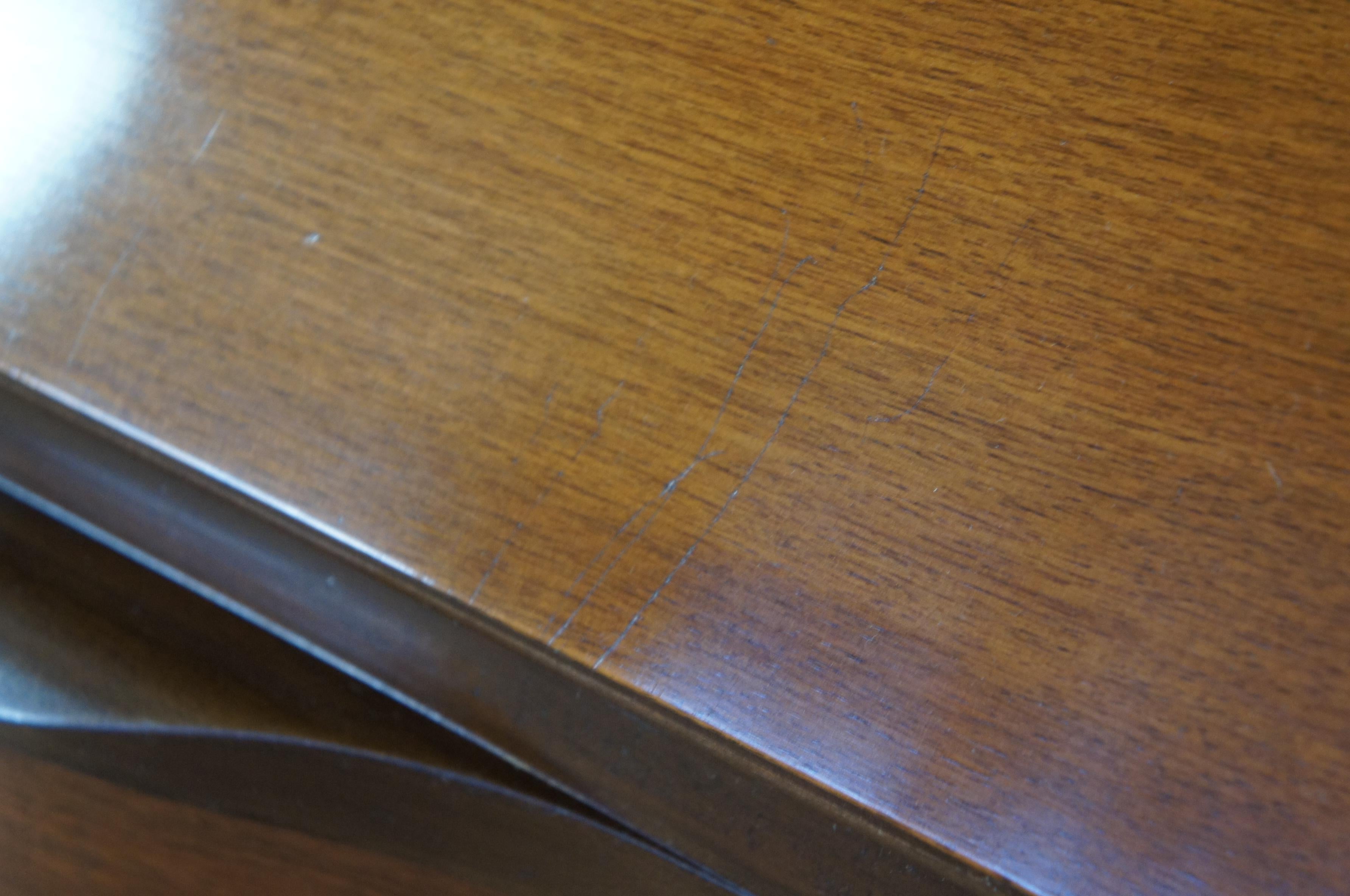 Antique Maddox Walnut Serpentine Secretary Desk Chippendale Bookcase Oxbow 1
