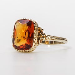 Antique Madeira Citrine Gent's Ring from Europe