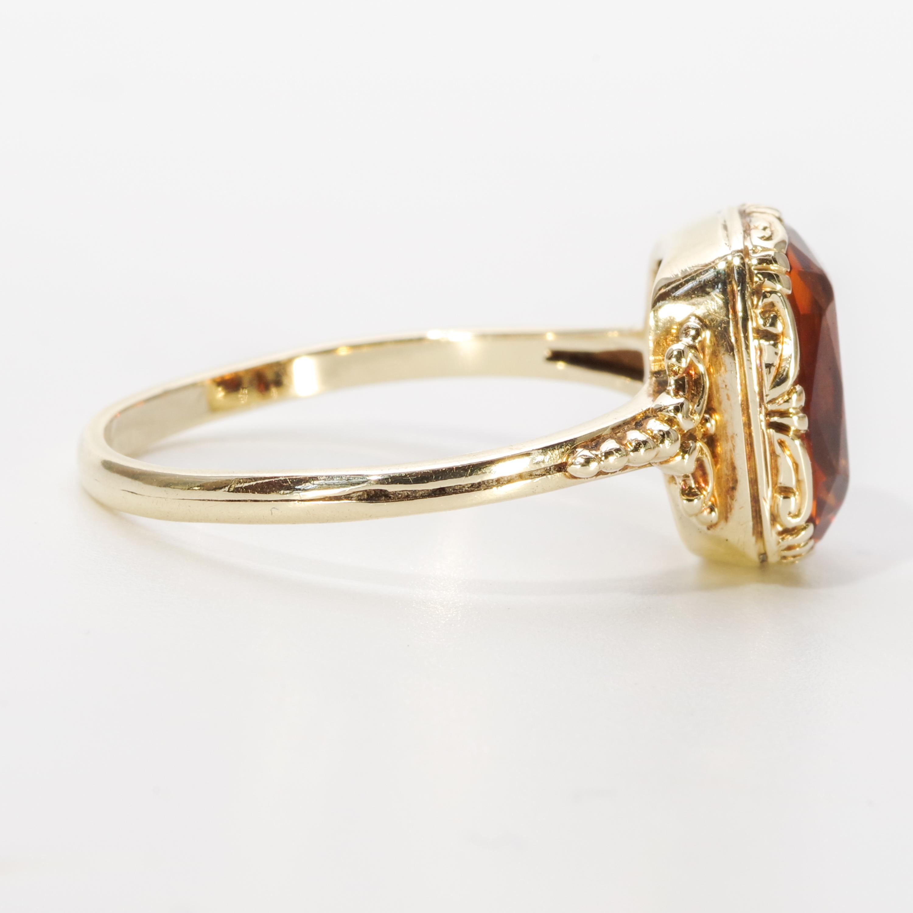 Women's or Men's Antique Madeira Citrine Gent's Ring from Europe