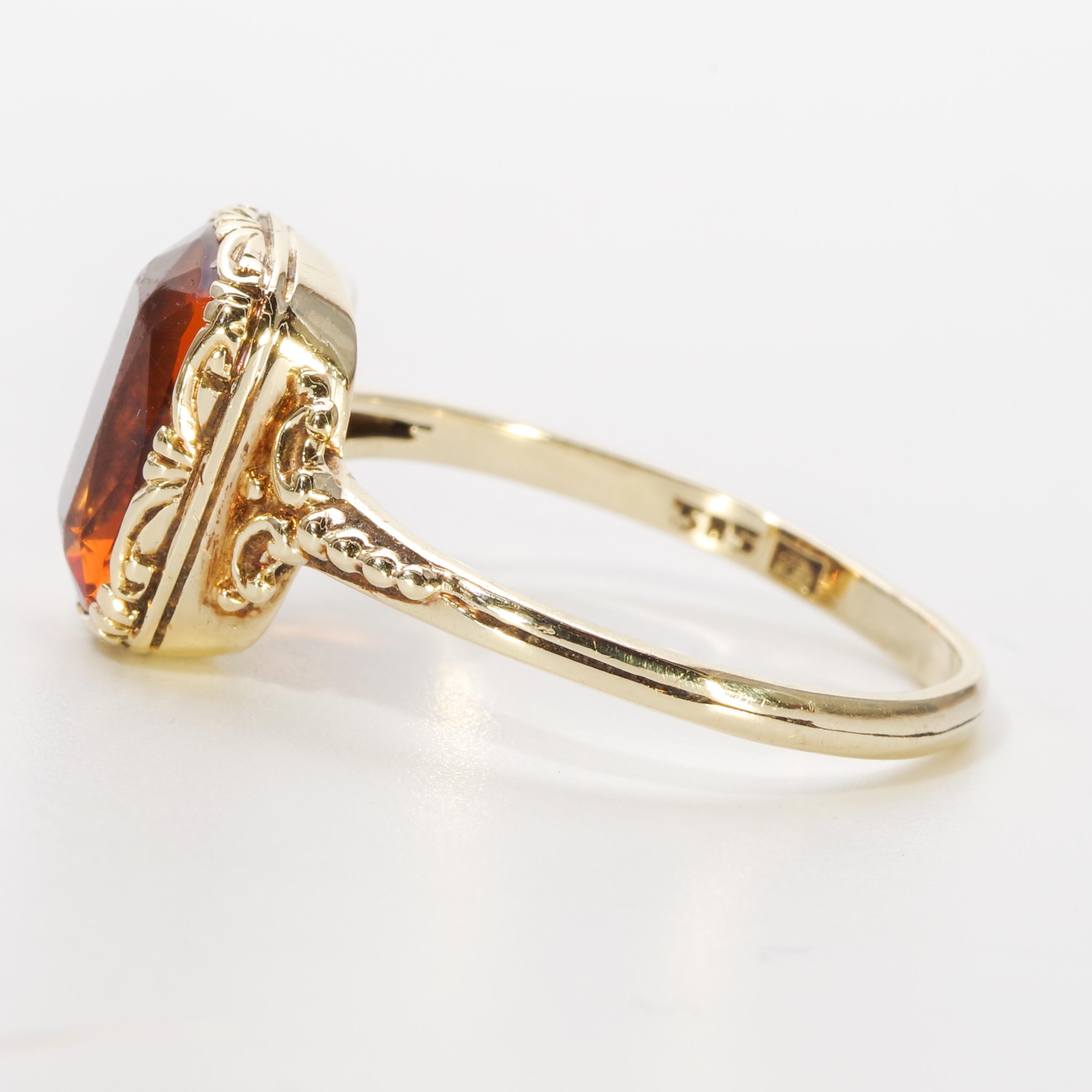 Antique Madeira Citrine Gent's Ring from Europe 1