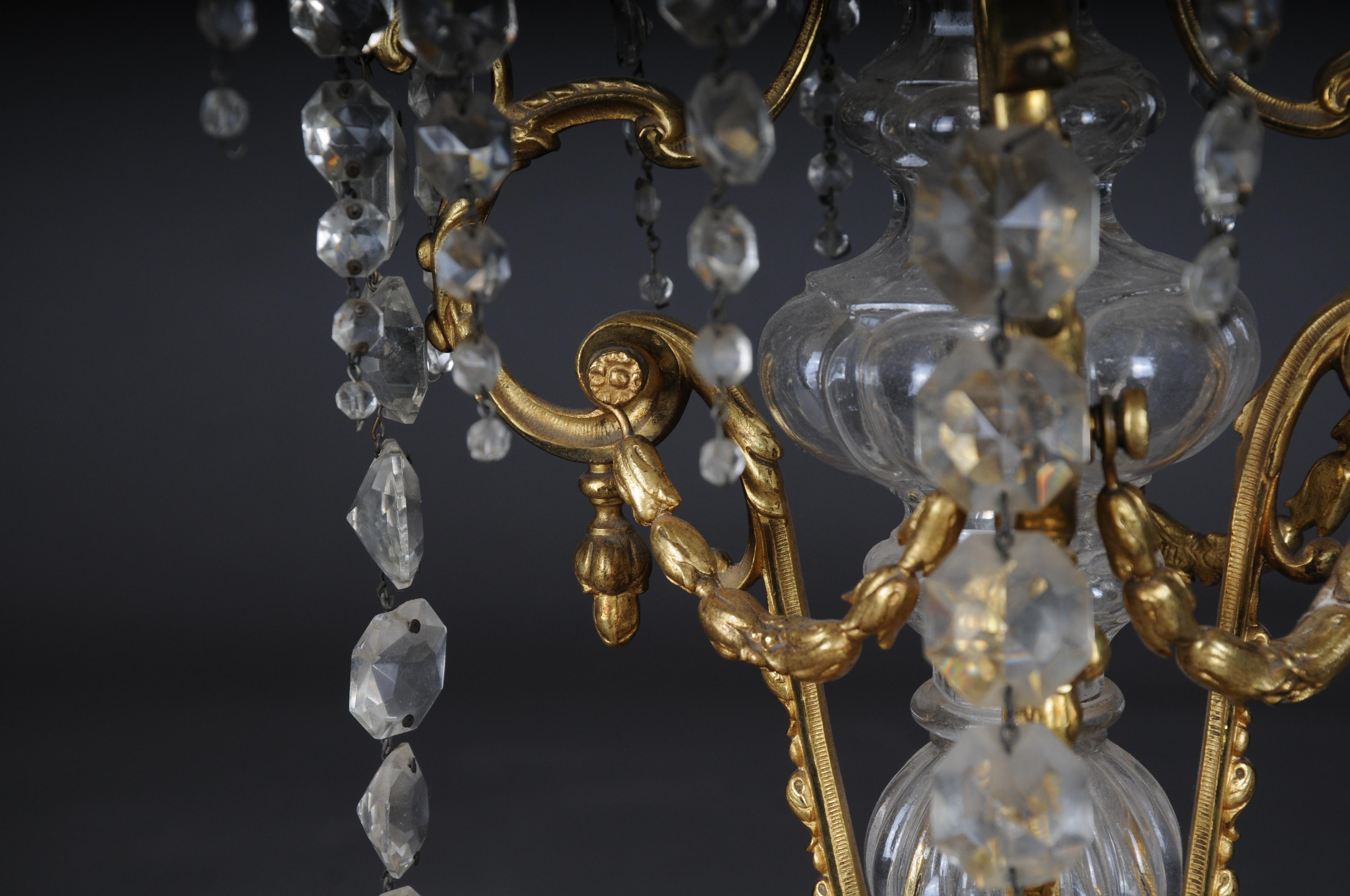 Magnifique lampadaire ancien de style Napoléon III, bronze et or en vente 4