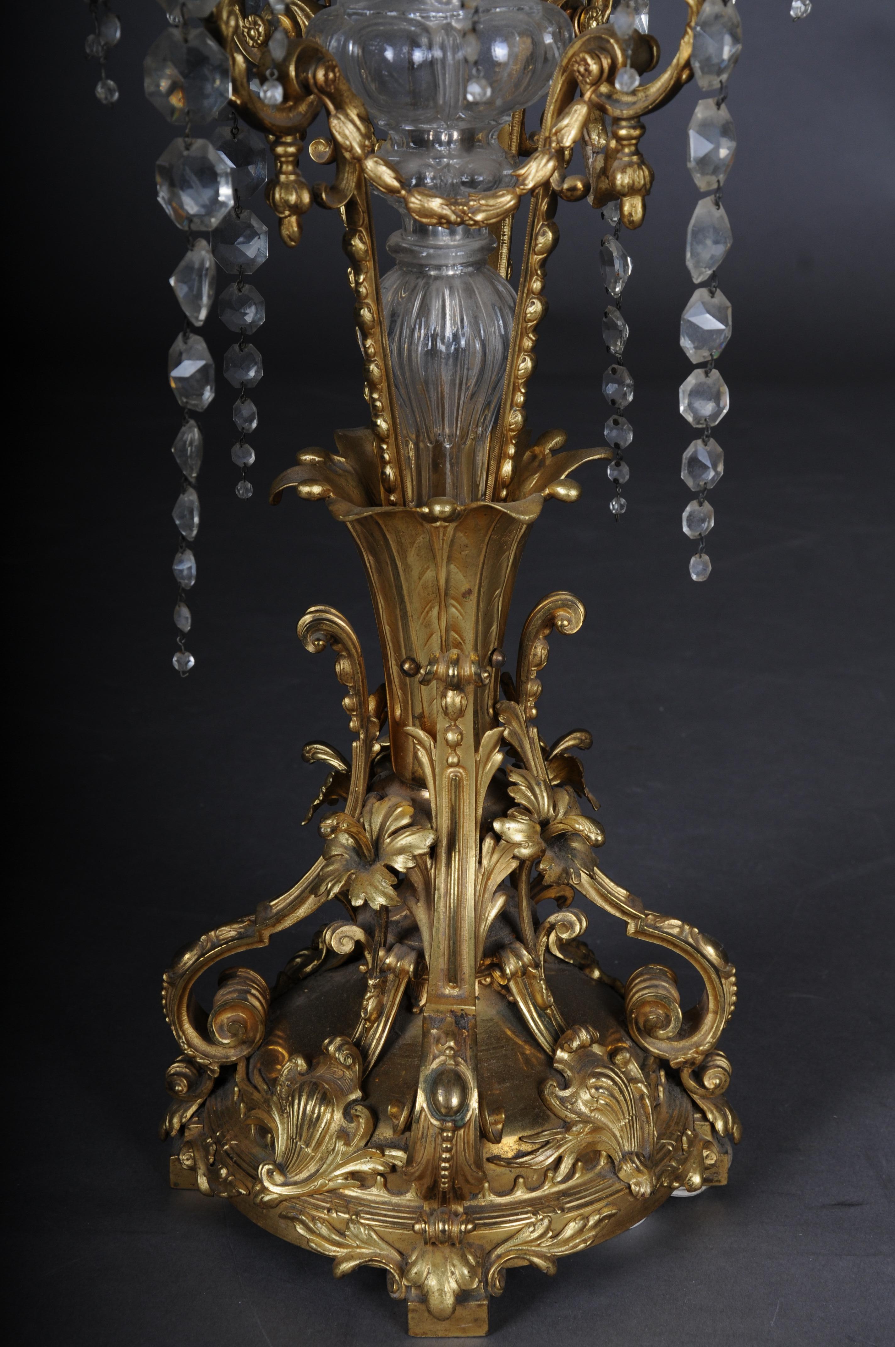 Magnifique lampadaire ancien de style Napoléon III, bronze et or en vente 12