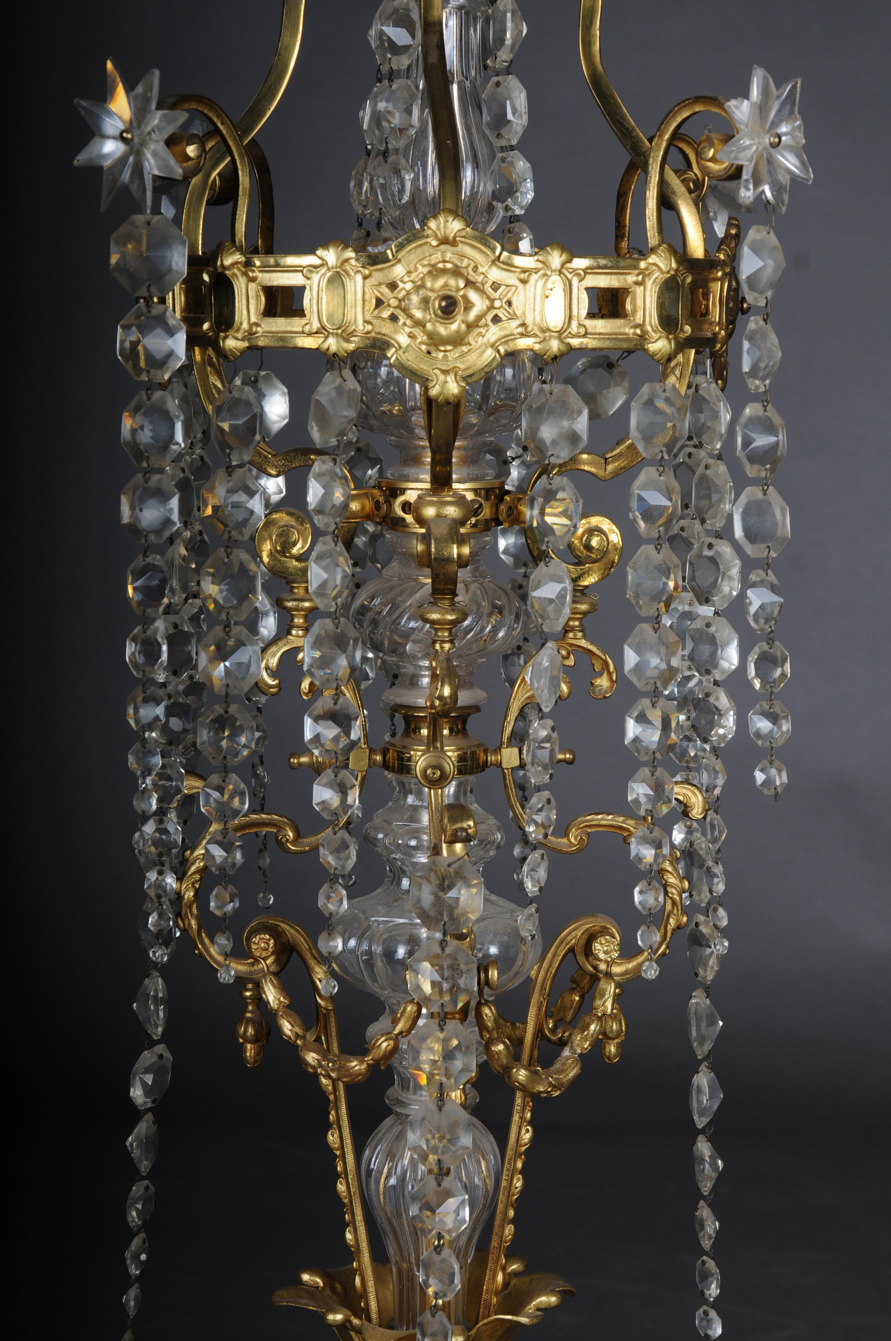 Magnifique lampadaire ancien de style Napoléon III, bronze et or Bon état - En vente à Berlin, DE