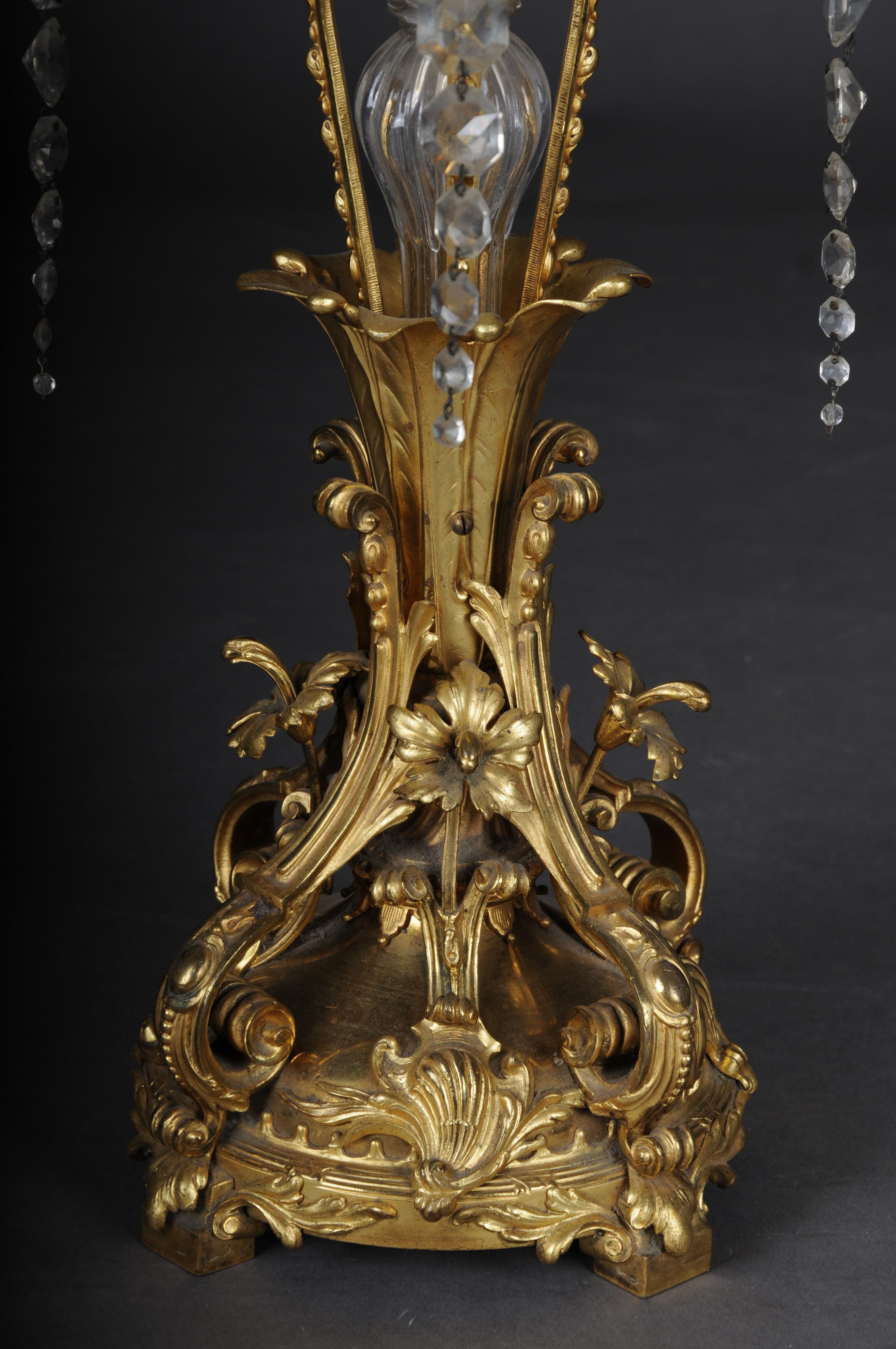 Fin du XIXe siècle Magnifique lampadaire ancien de style Napoléon III, bronze et or en vente
