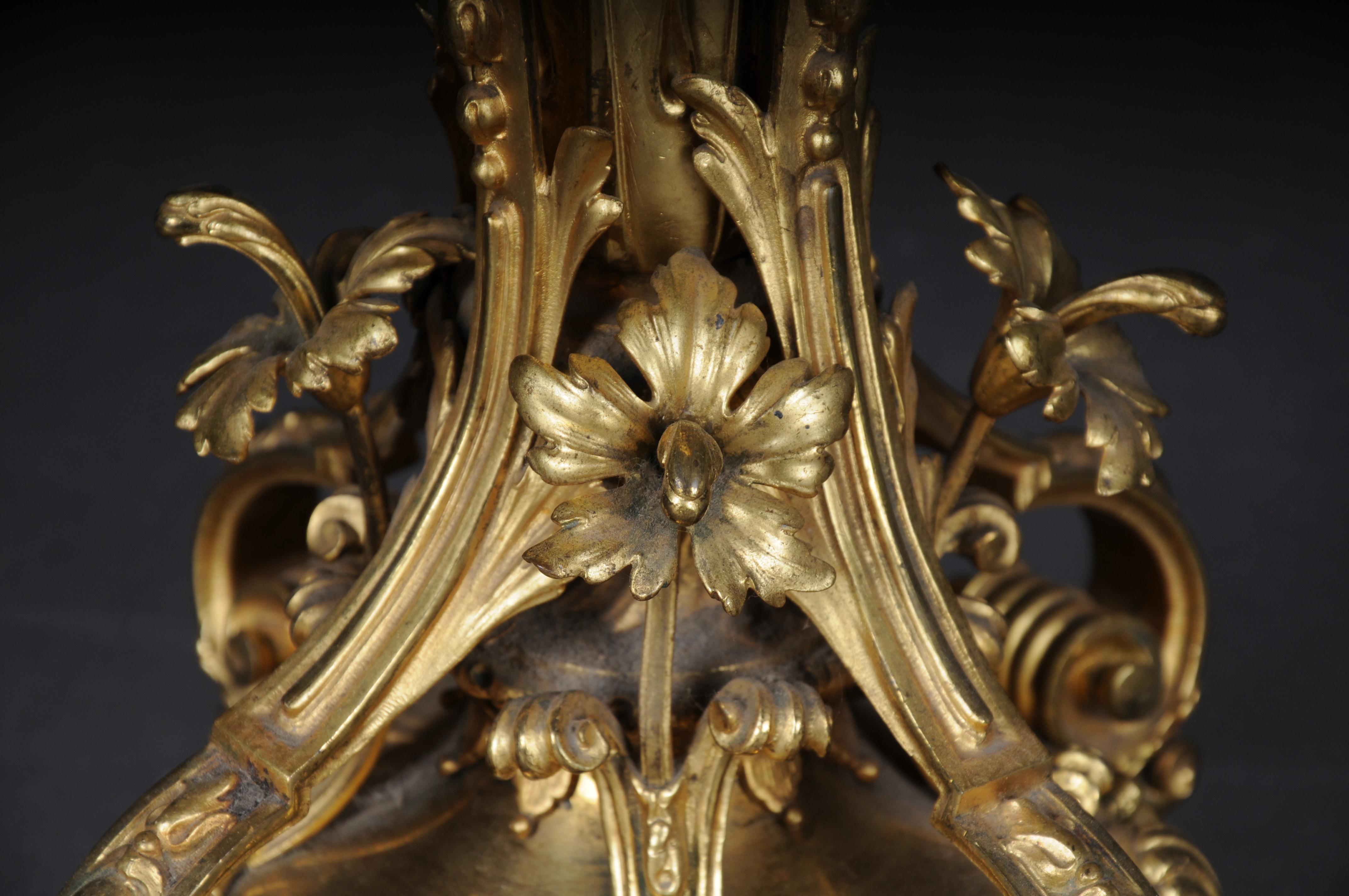 Brass Antique Magnificent Floor Lamp, Bronze, Gold Napoleon III For Sale