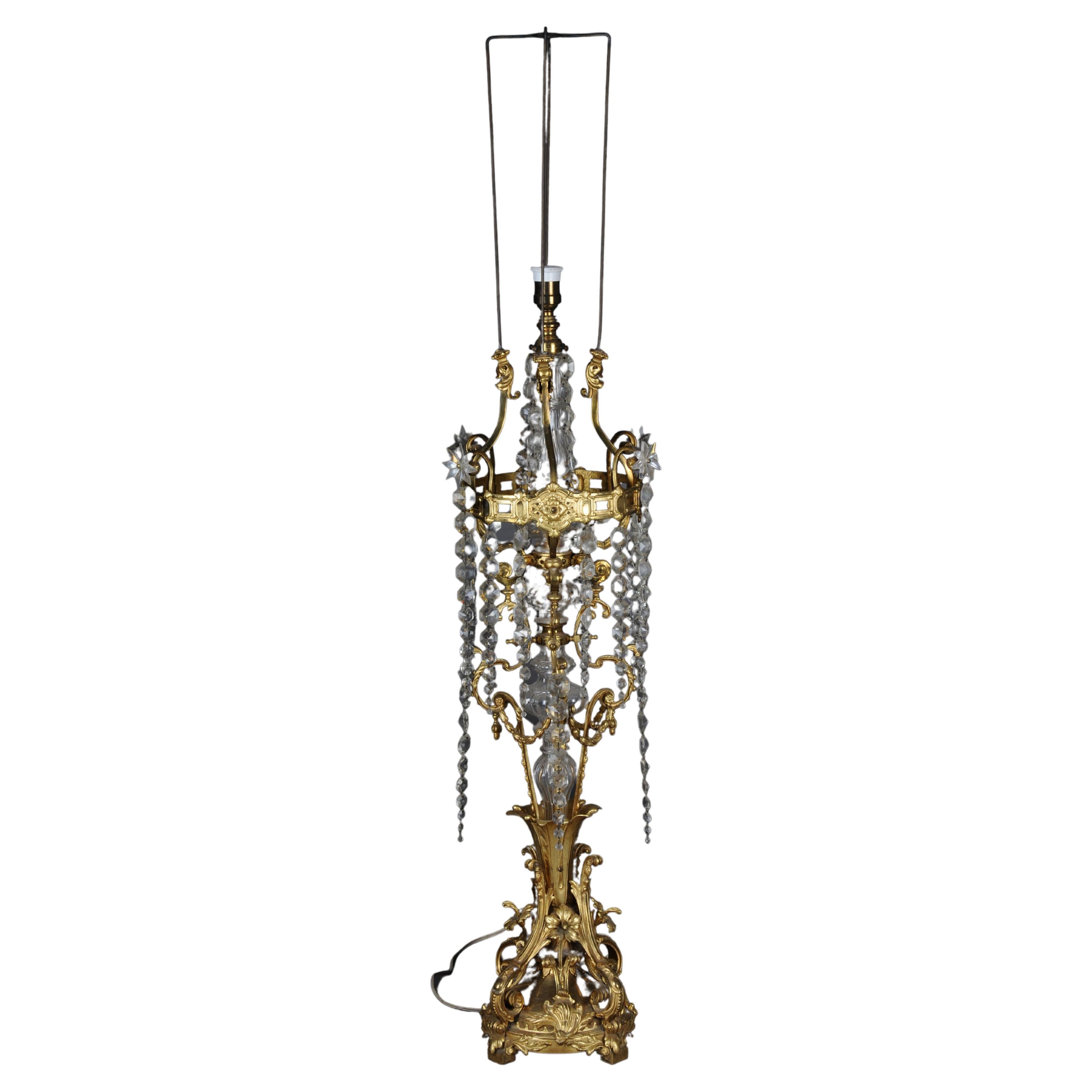 Antique Magnificent Floor Lamp, Bronze, Gold Napoleon III For Sale